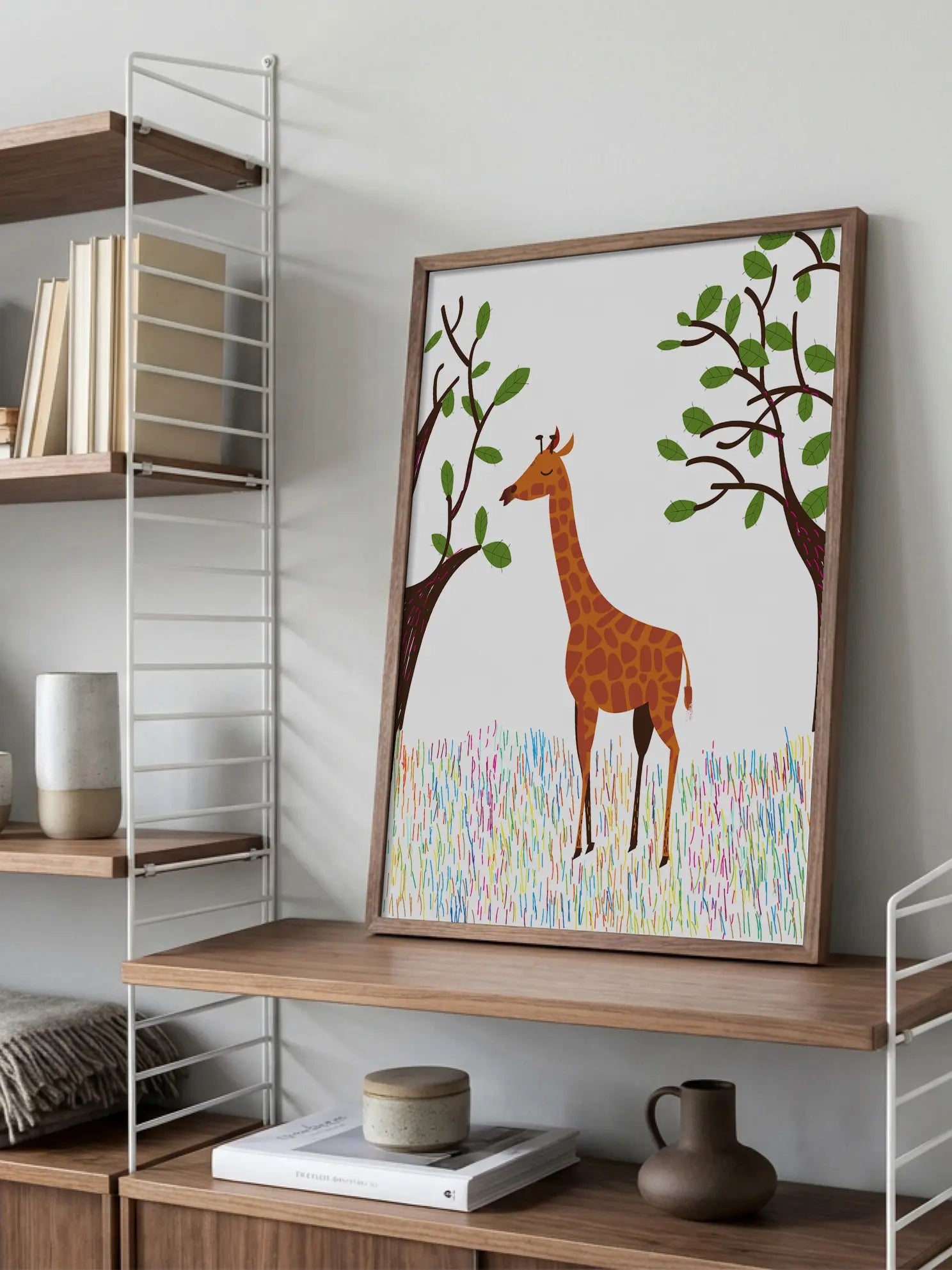 Giraffe in the Jungle Poster
