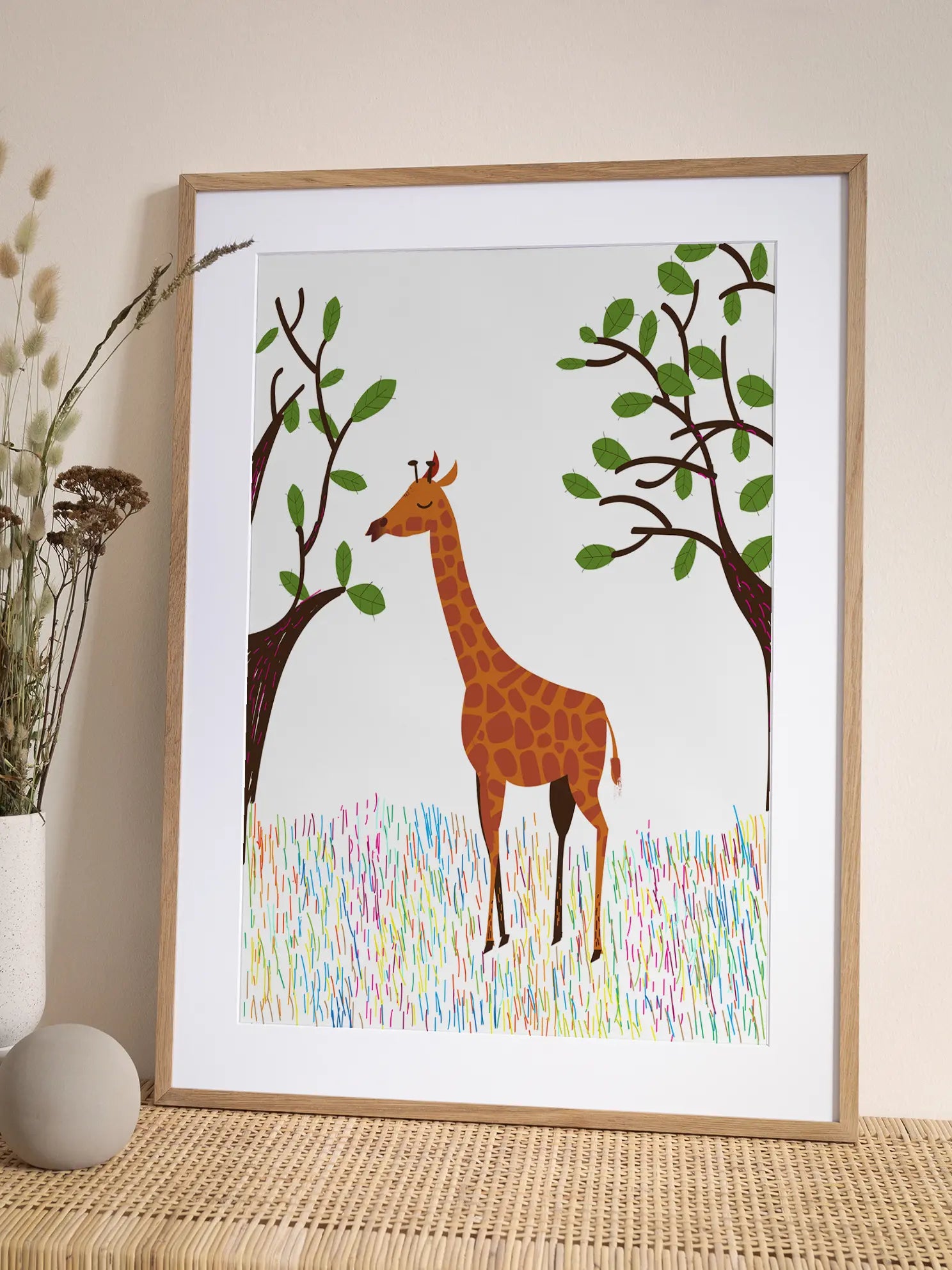 Giraffe in the Jungle Poster