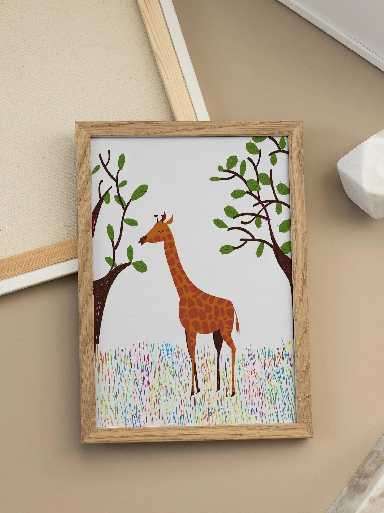 Giraffe in the Jungle Poster