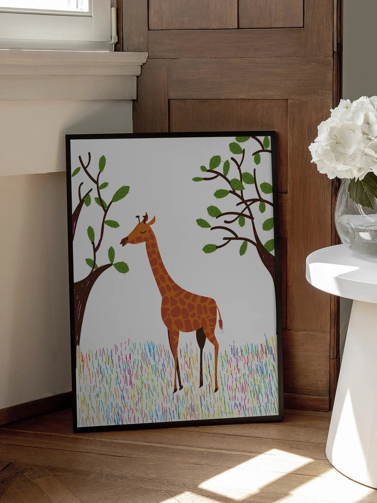 Giraffe in the Jungle Poster