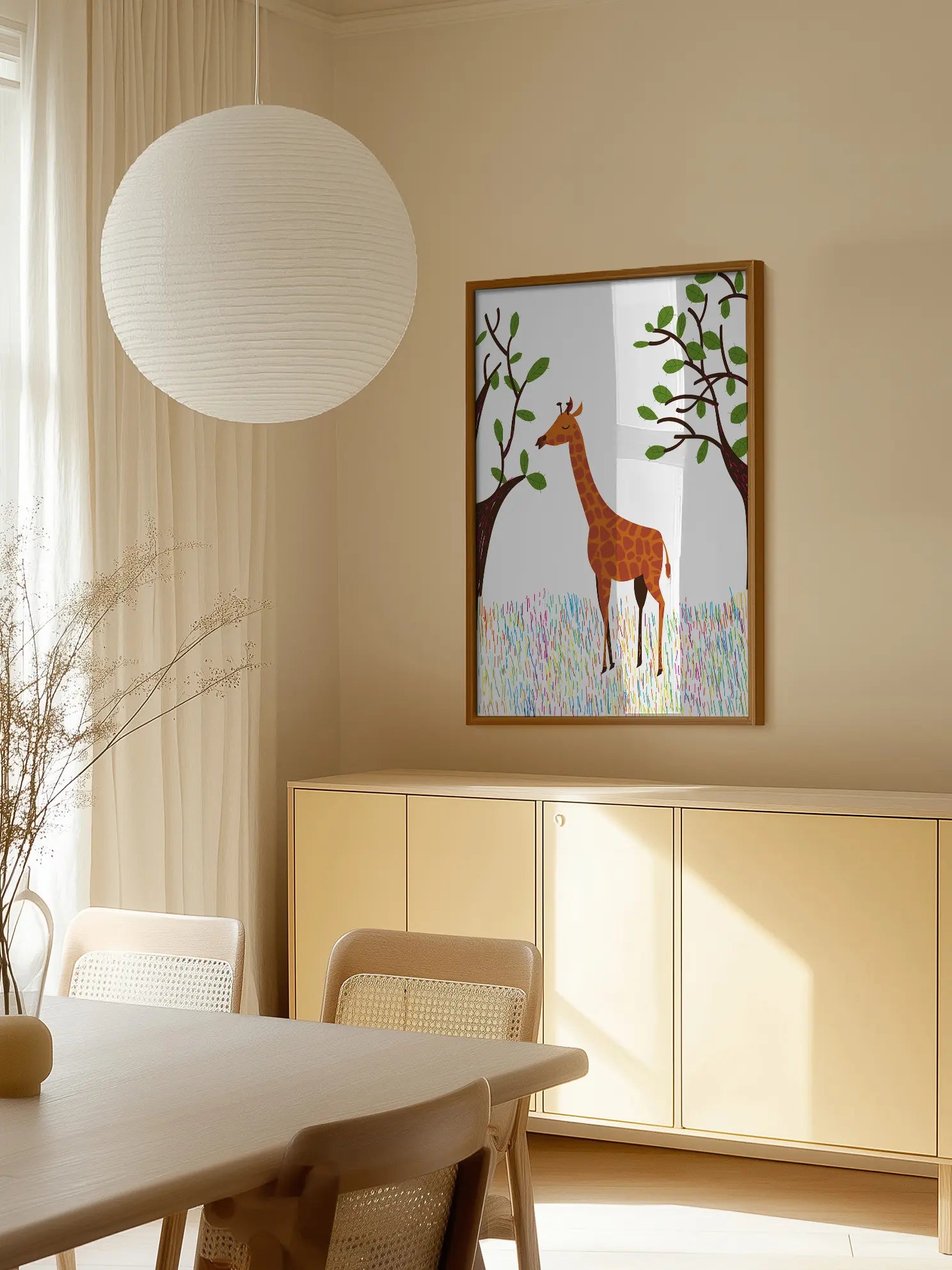 Giraffe in the Jungle Poster