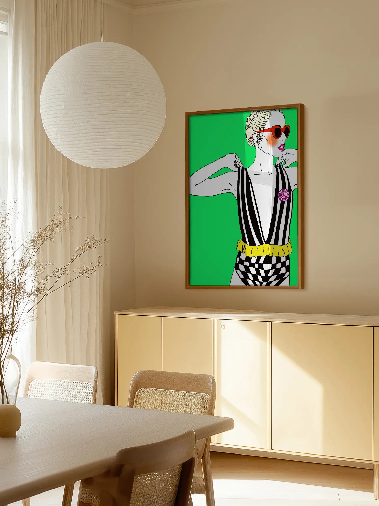 Girl With Golden Poster