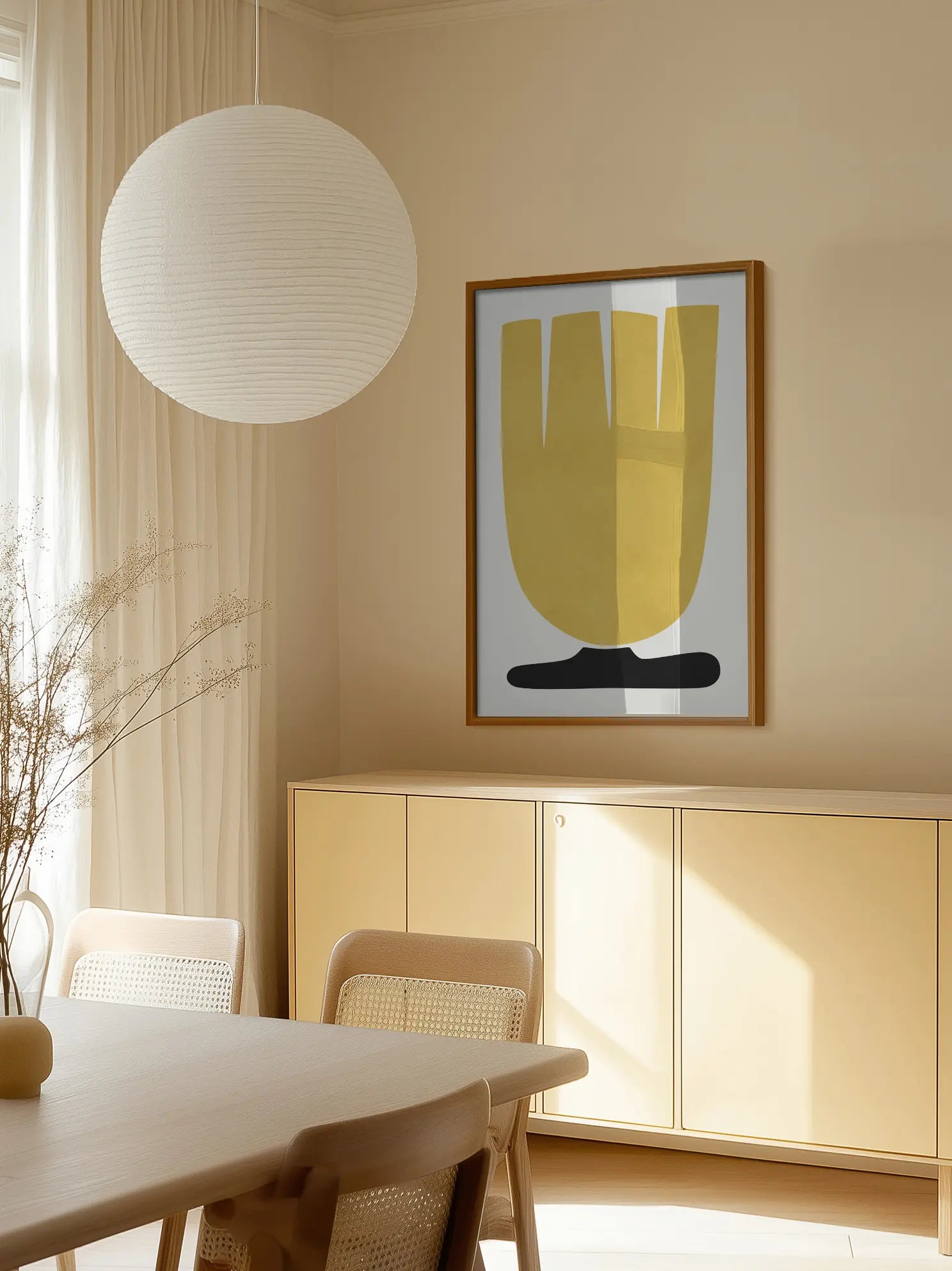 Golden Petal Form Poster