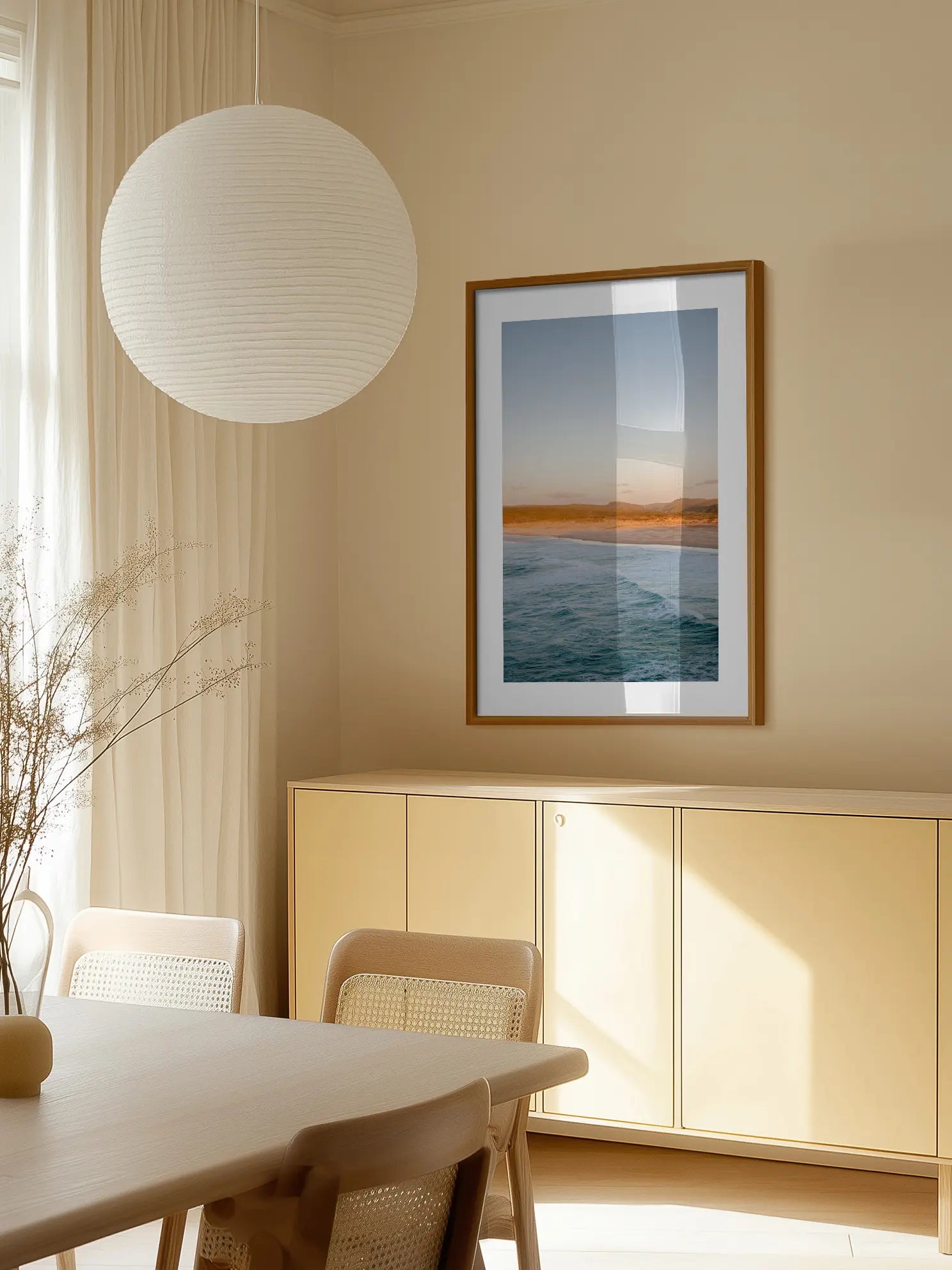 Golden Sunset Beach Poster