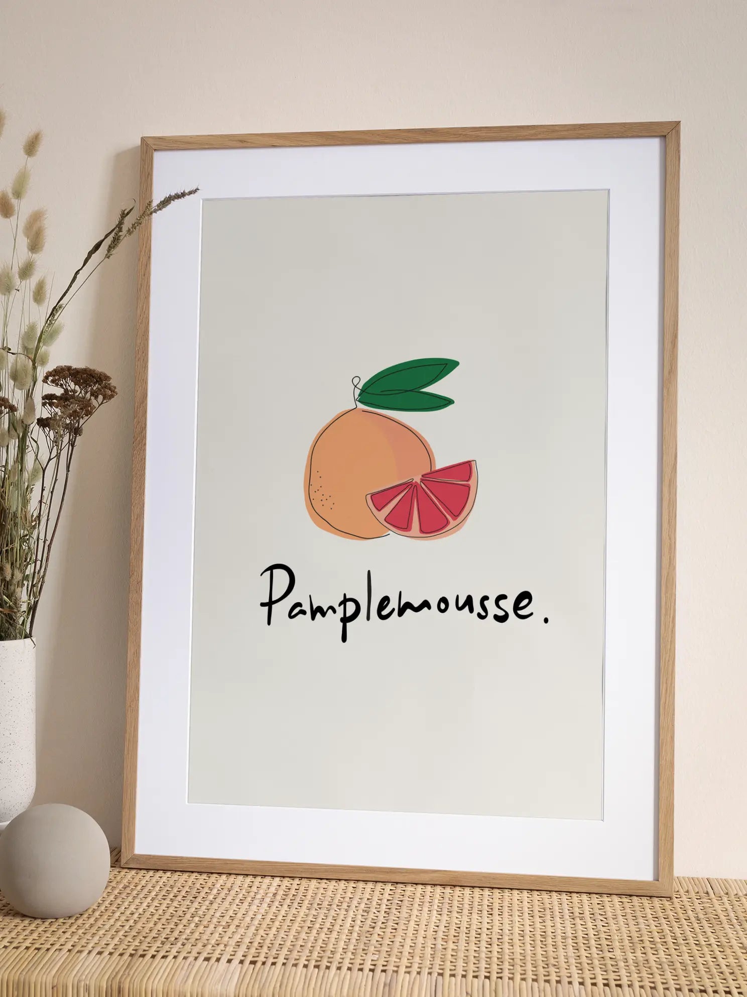 Grapefruit Outline Poster