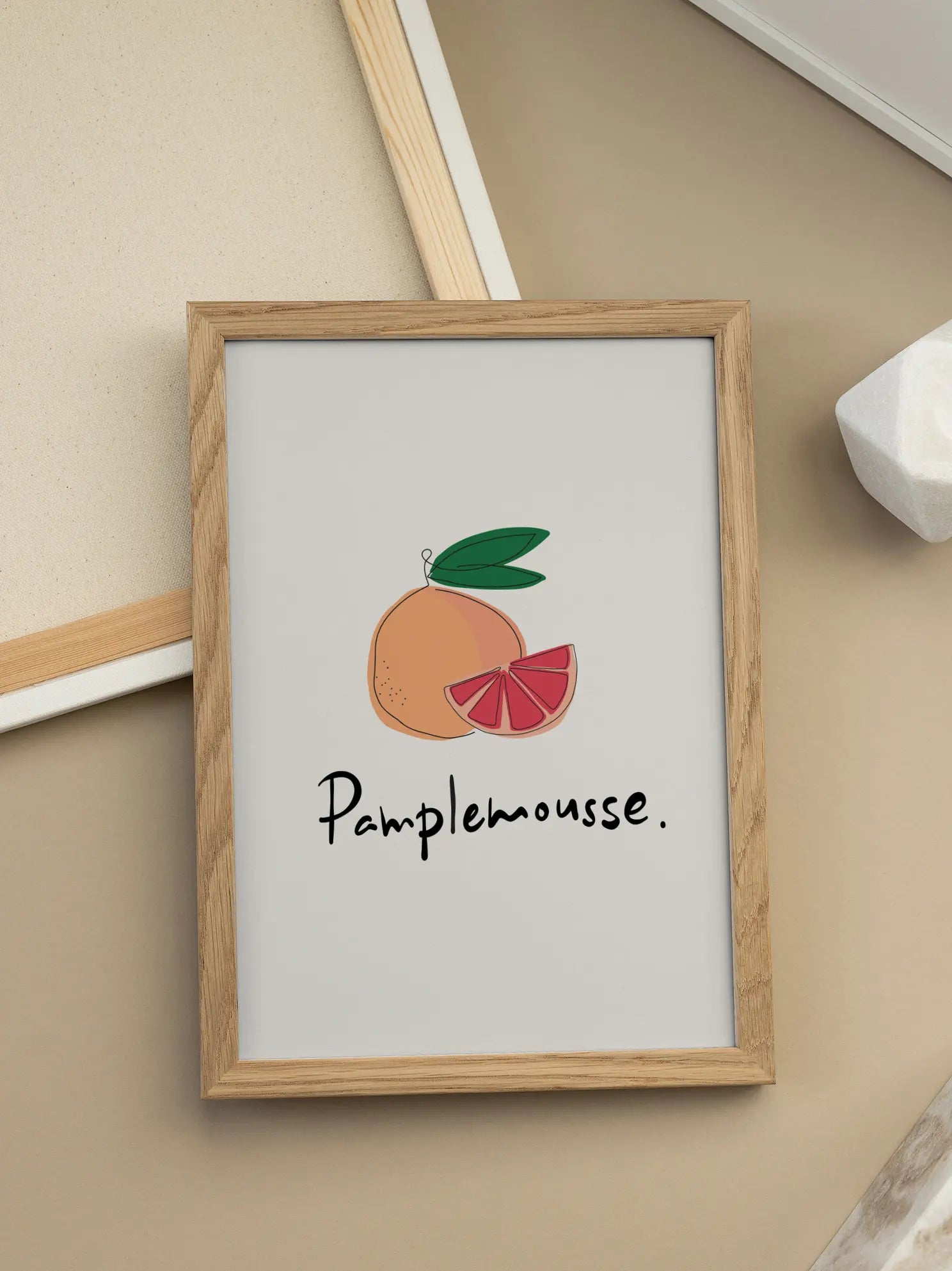 Grapefruit Outline Poster