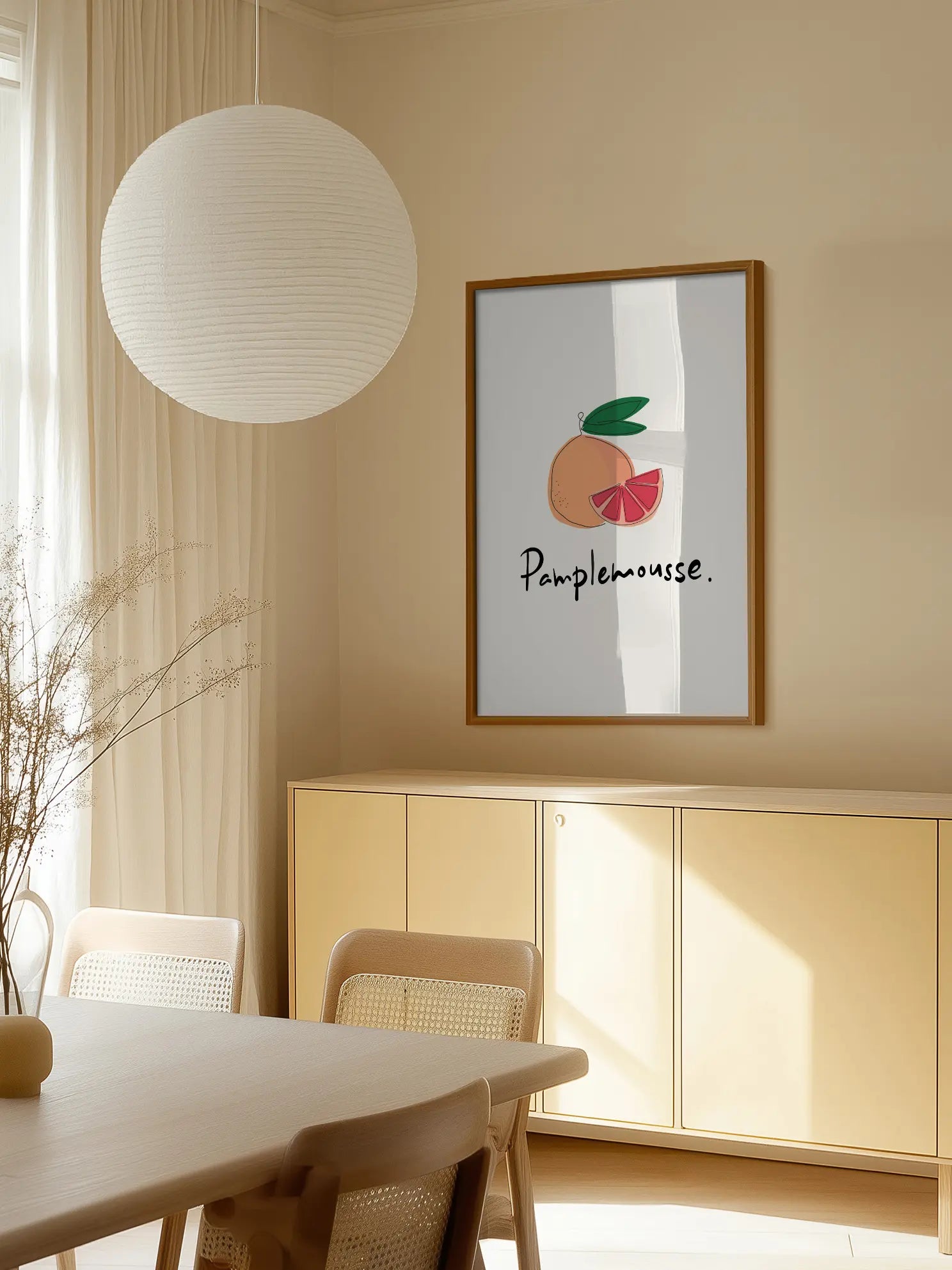 Grapefruit Outline Poster