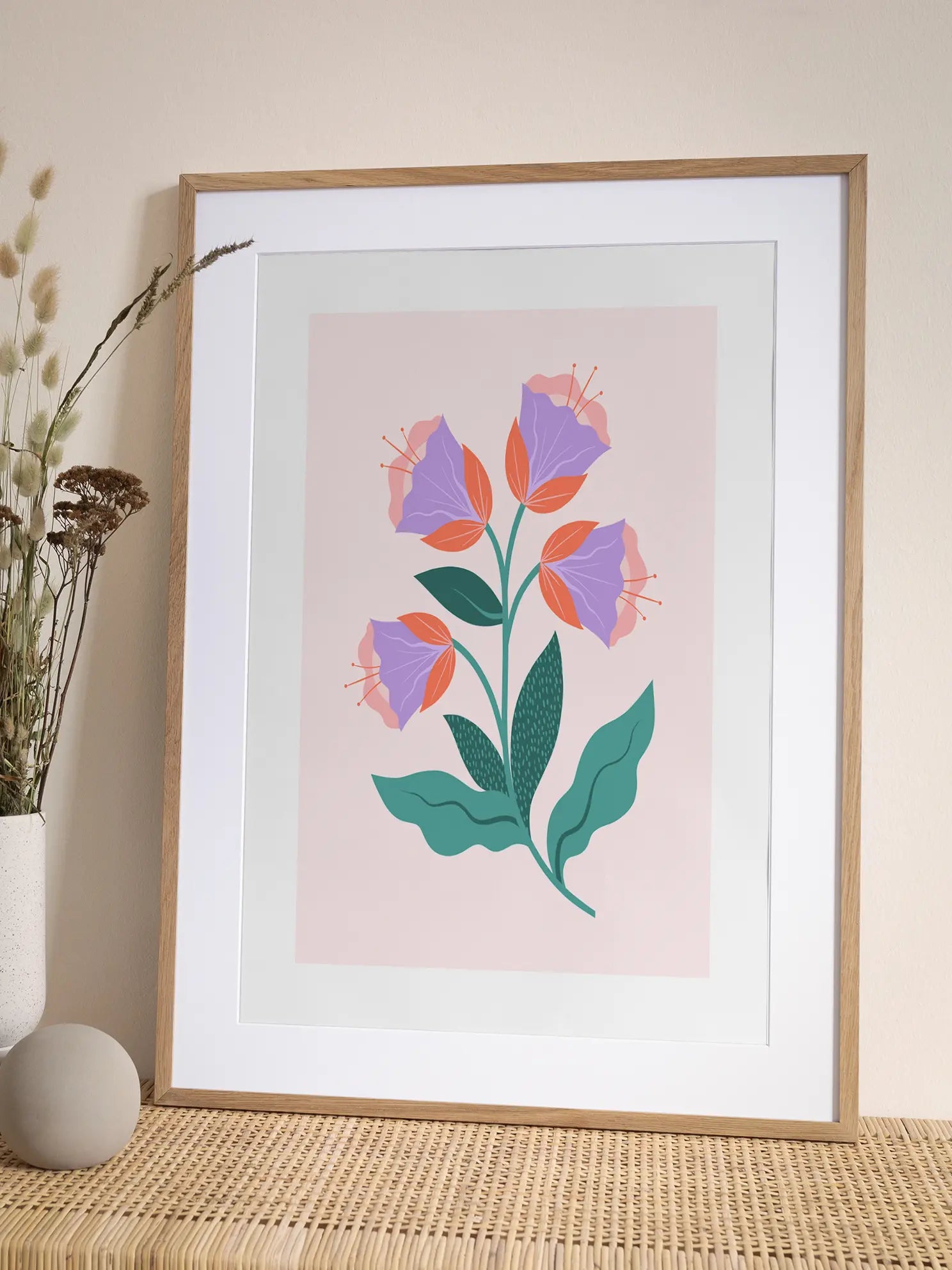 Graphic Bellflowers Poster