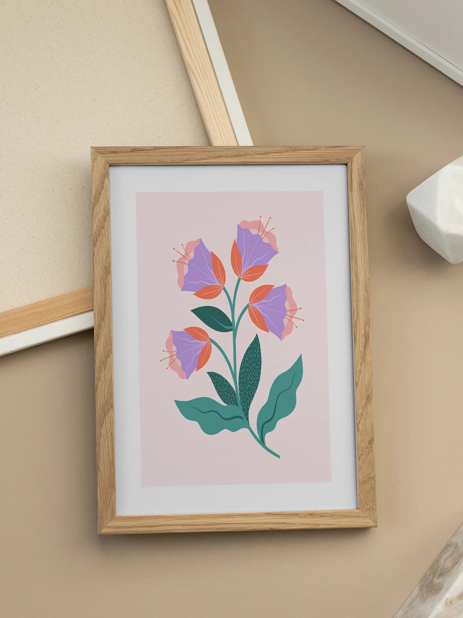 Graphic Bellflowers Poster