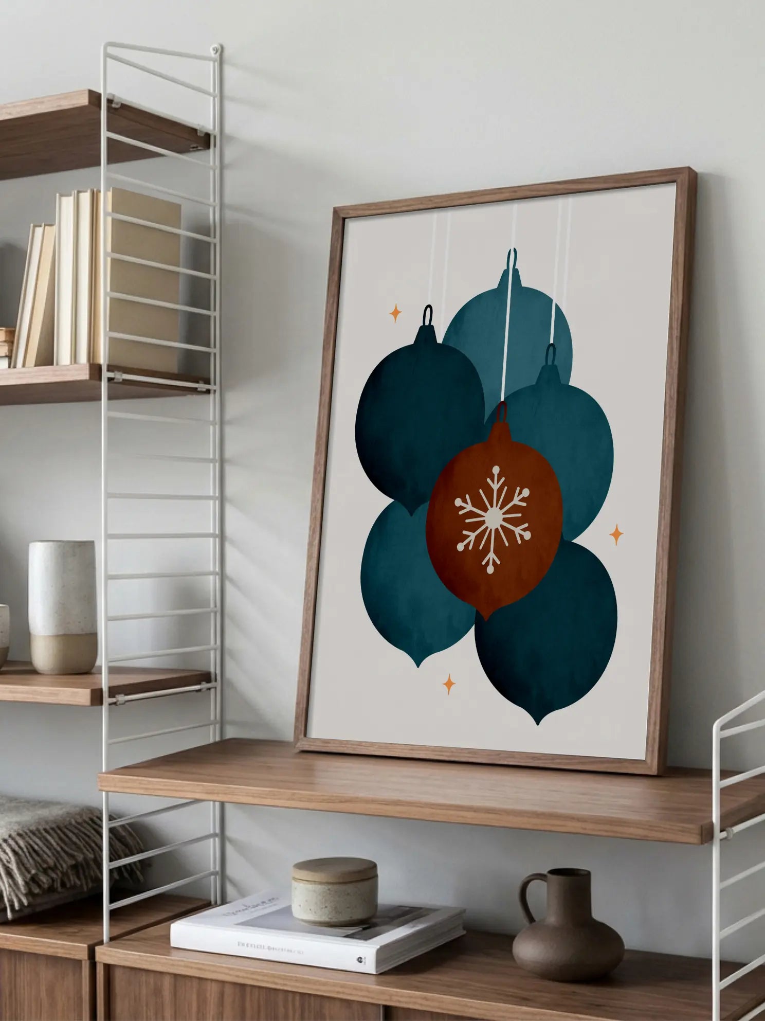 Graphic Christmas Baubles Poster