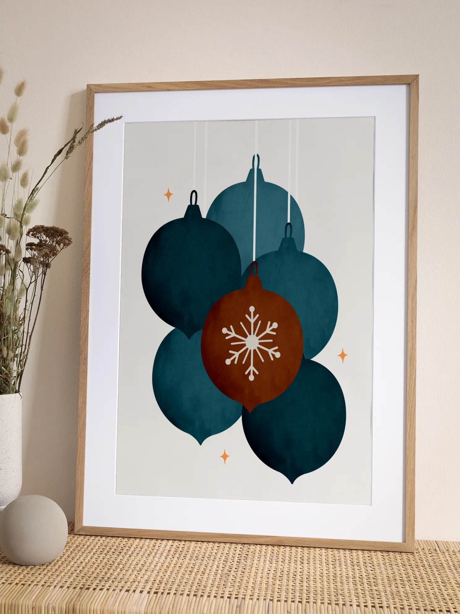 Graphic Christmas Baubles Poster
