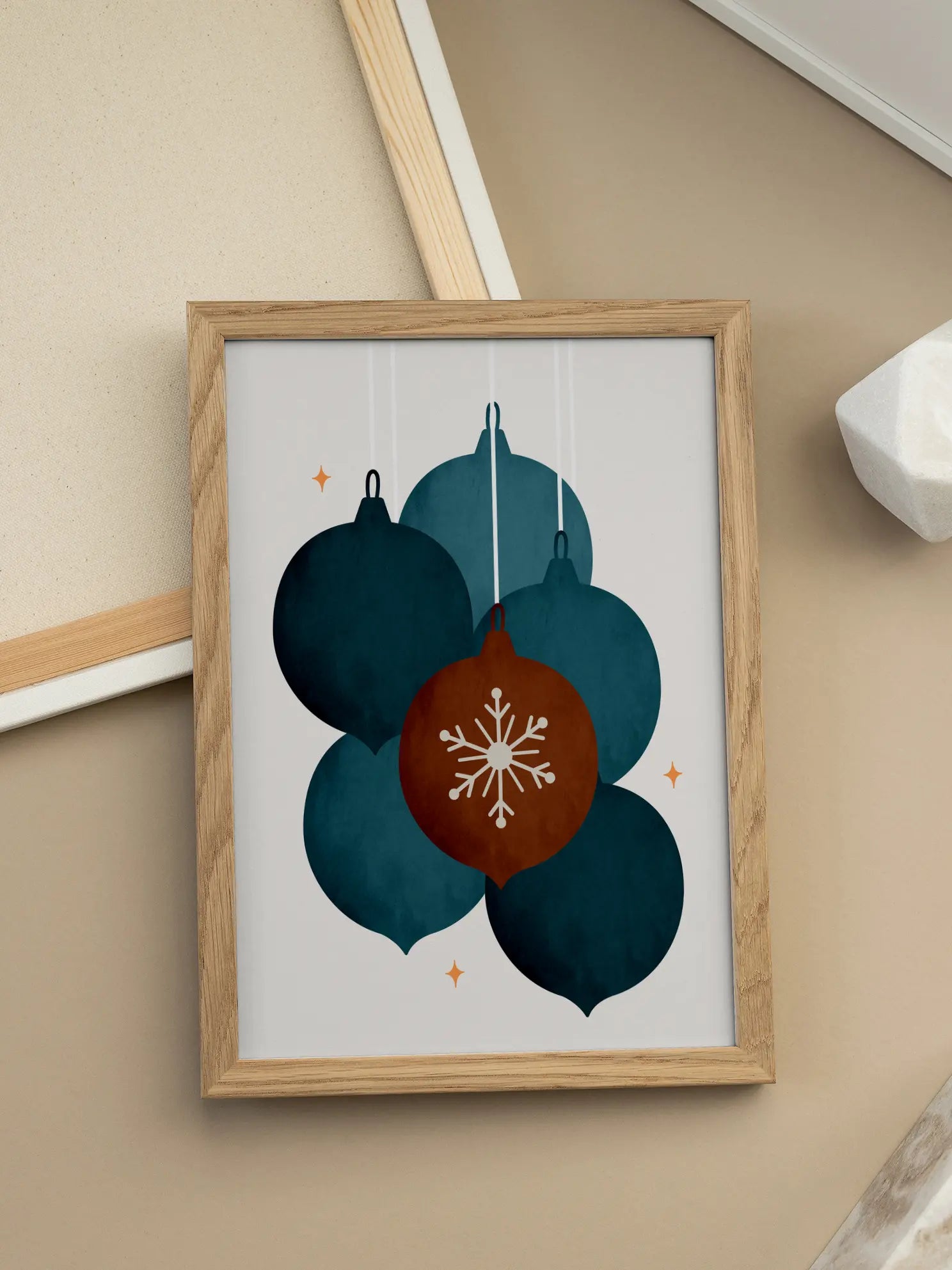 Graphic Christmas Baubles Poster