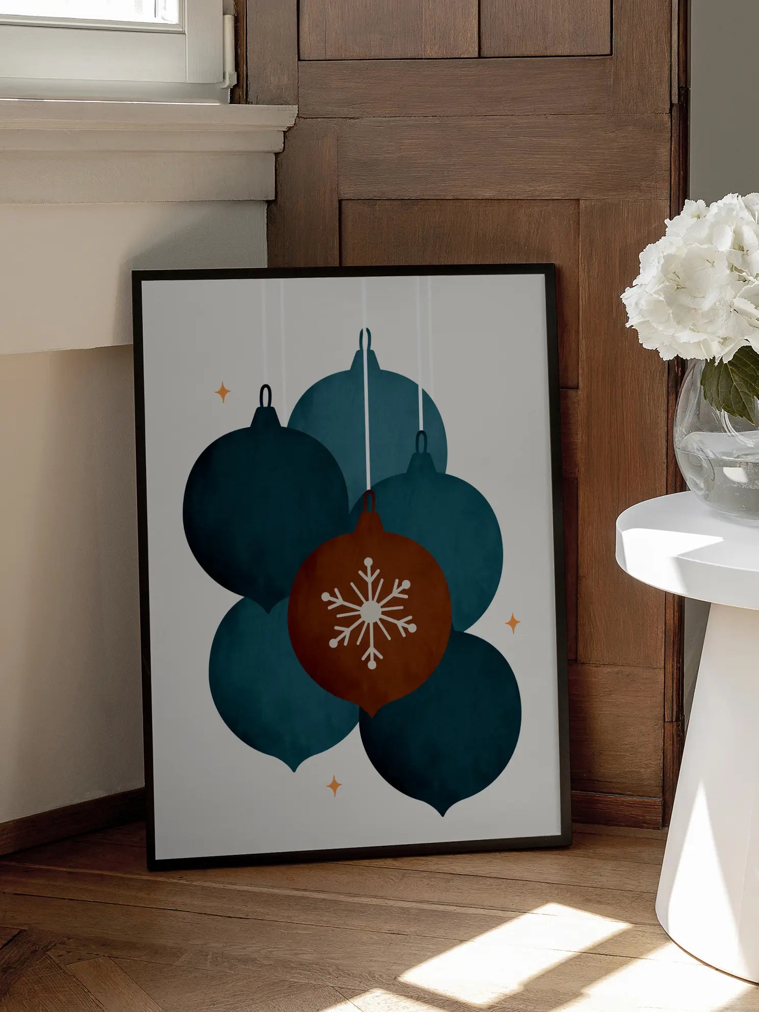 Graphic Christmas Baubles Poster