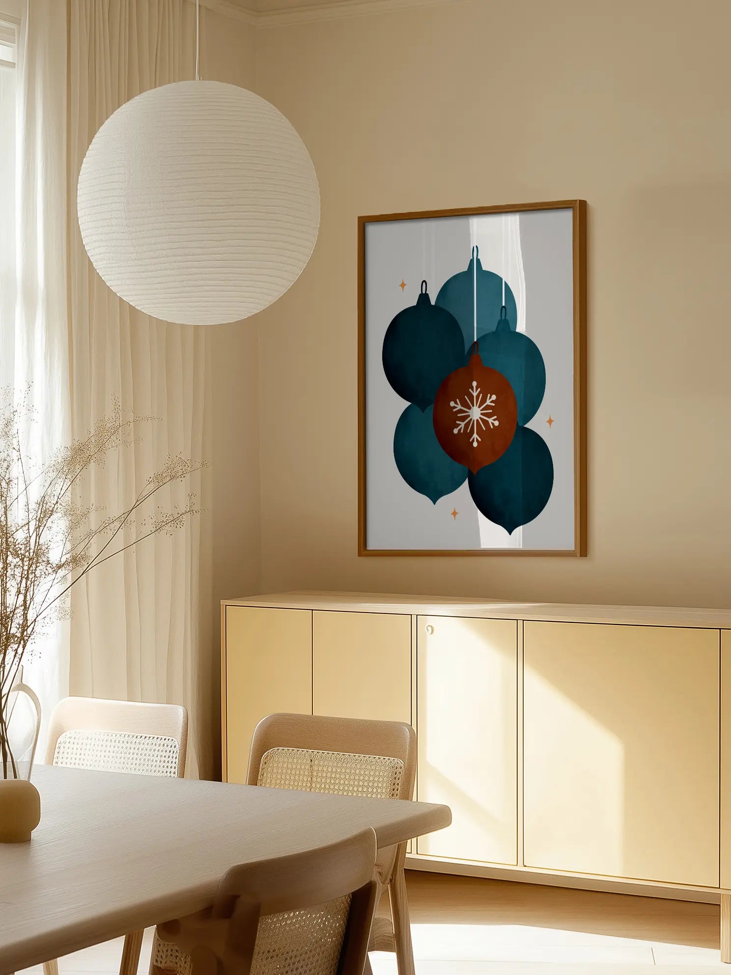 Graphic Christmas Baubles Poster