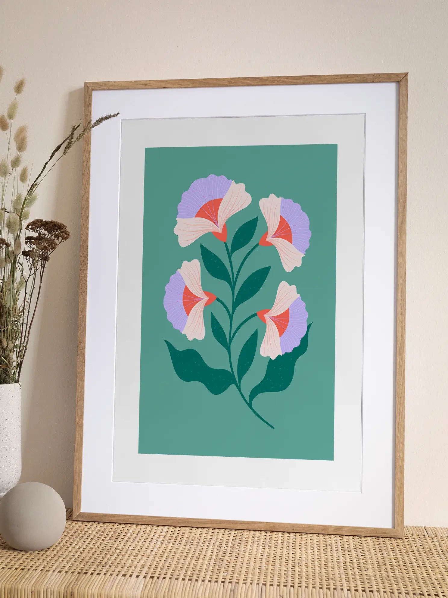 Graphic Colorful Flowers Poster