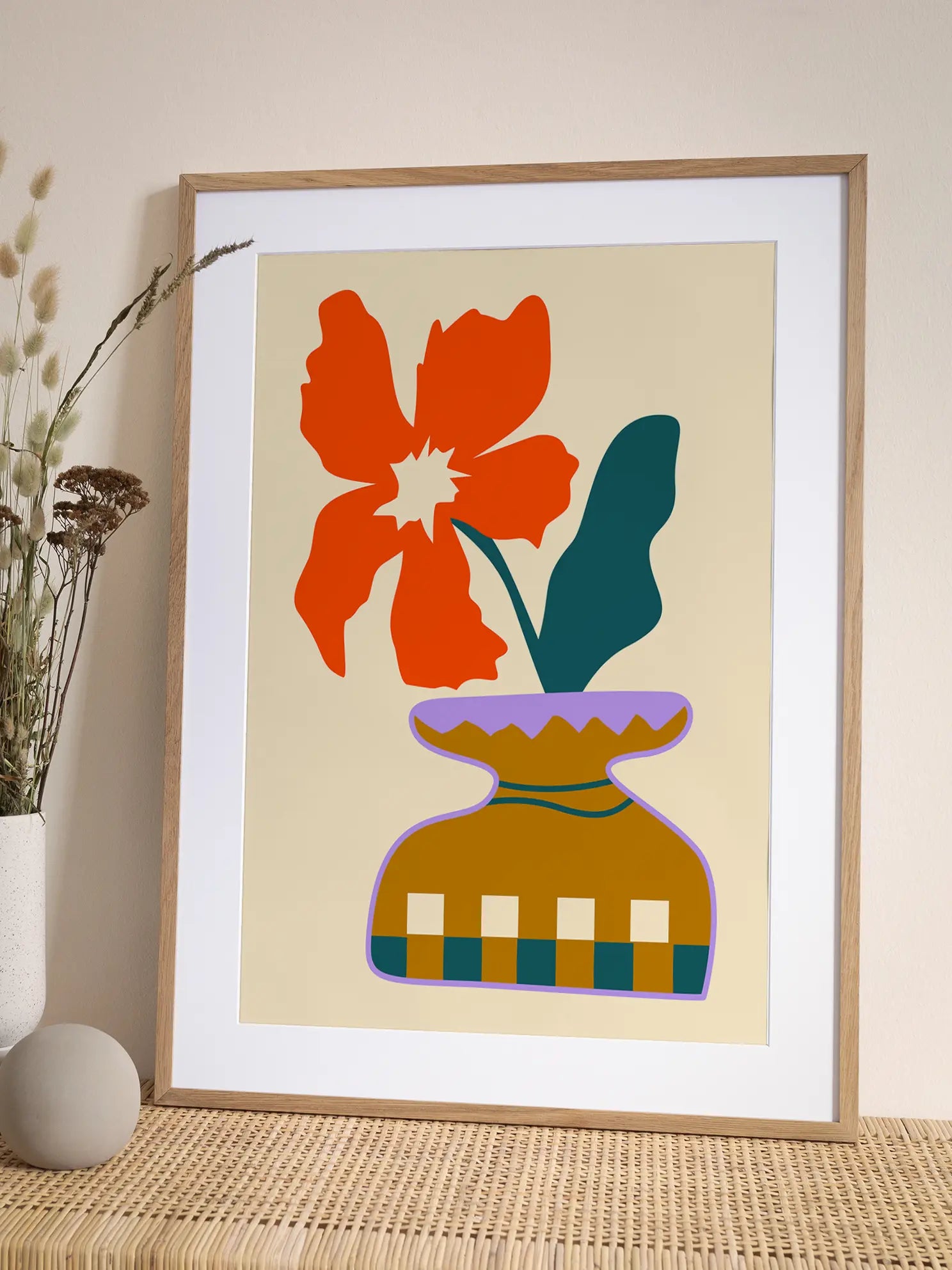 Graphic Flower Vase Poster