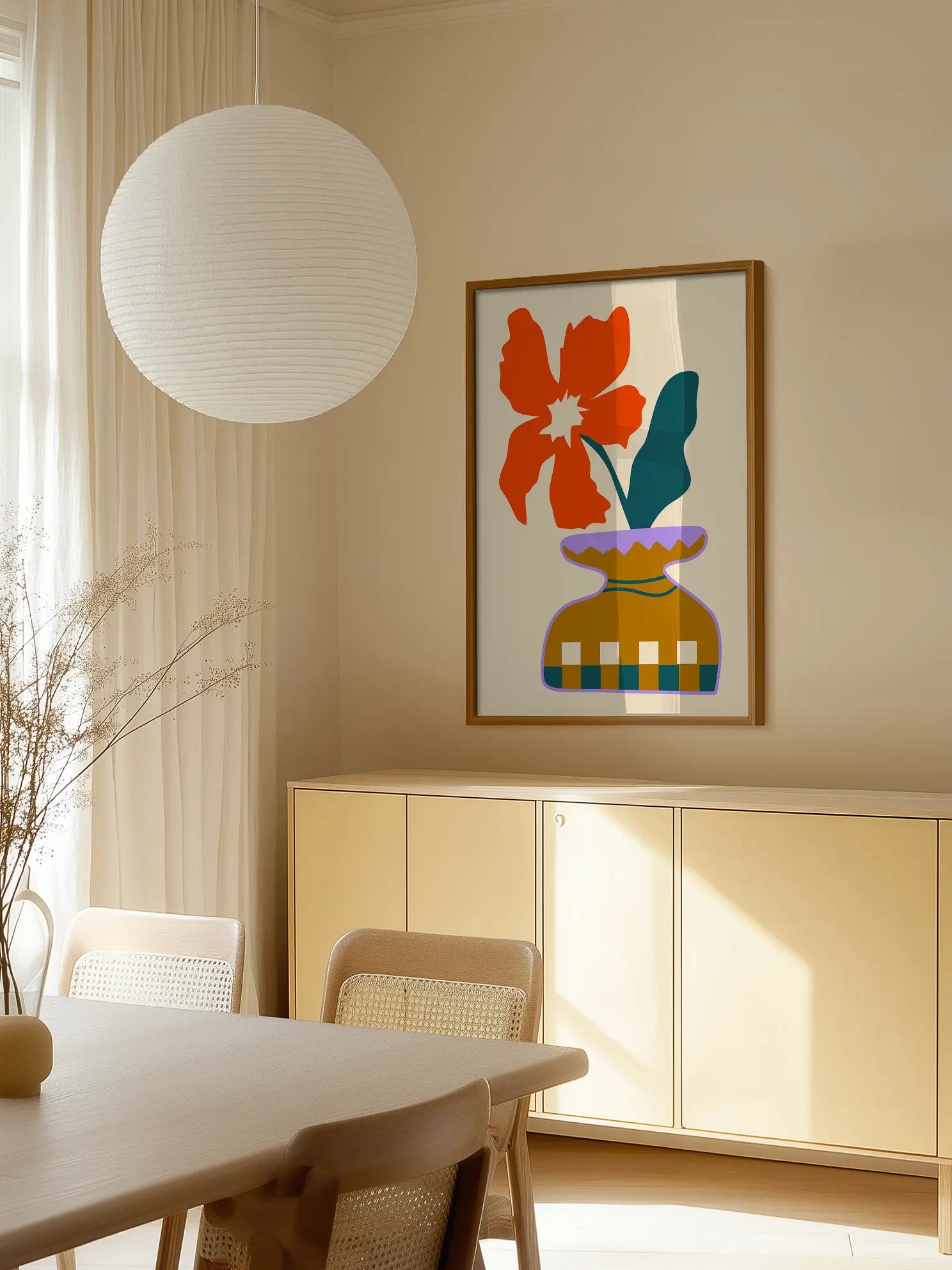 Graphic Flower Vase Poster