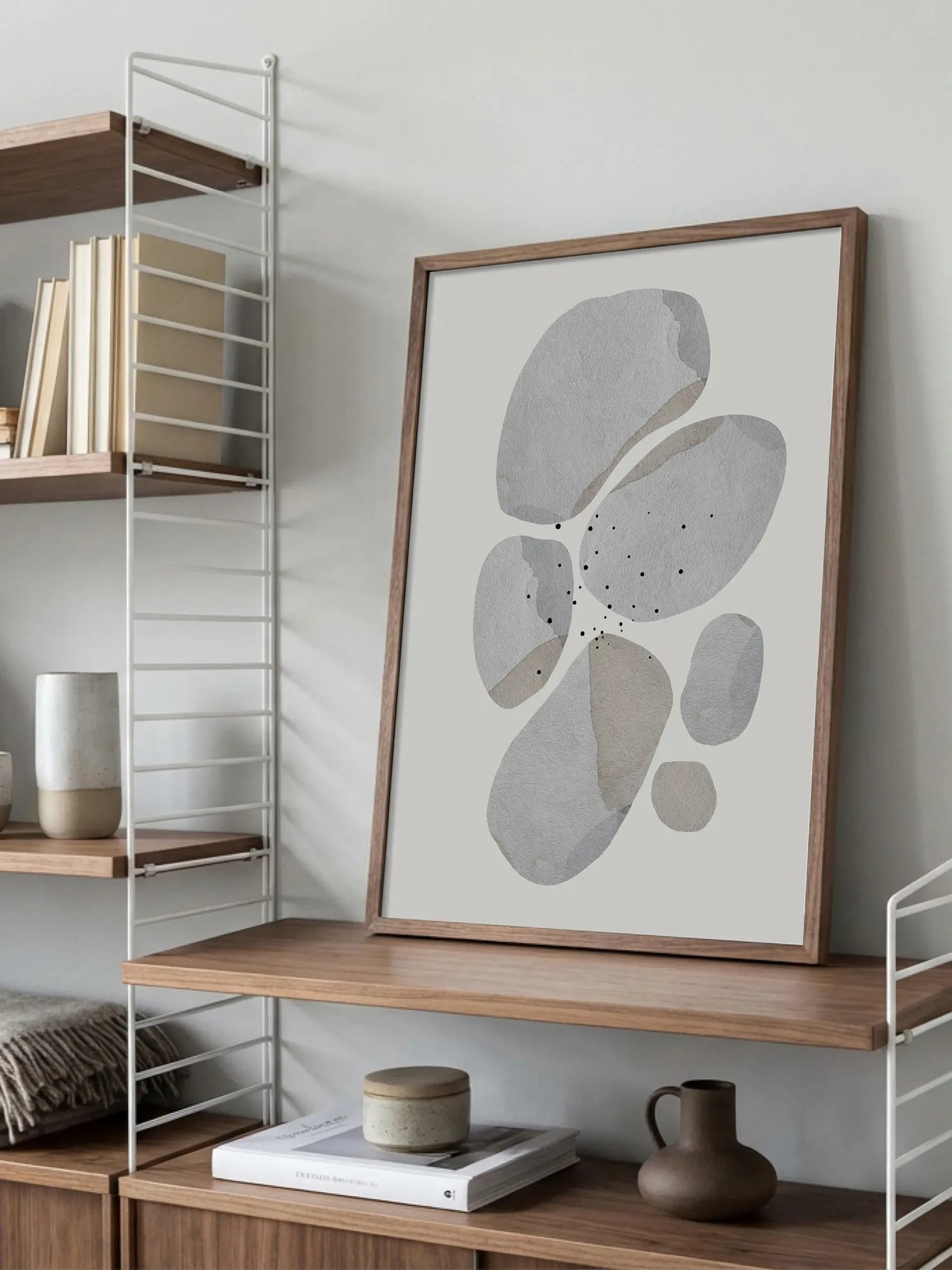 Graphic Grey Stones Poster