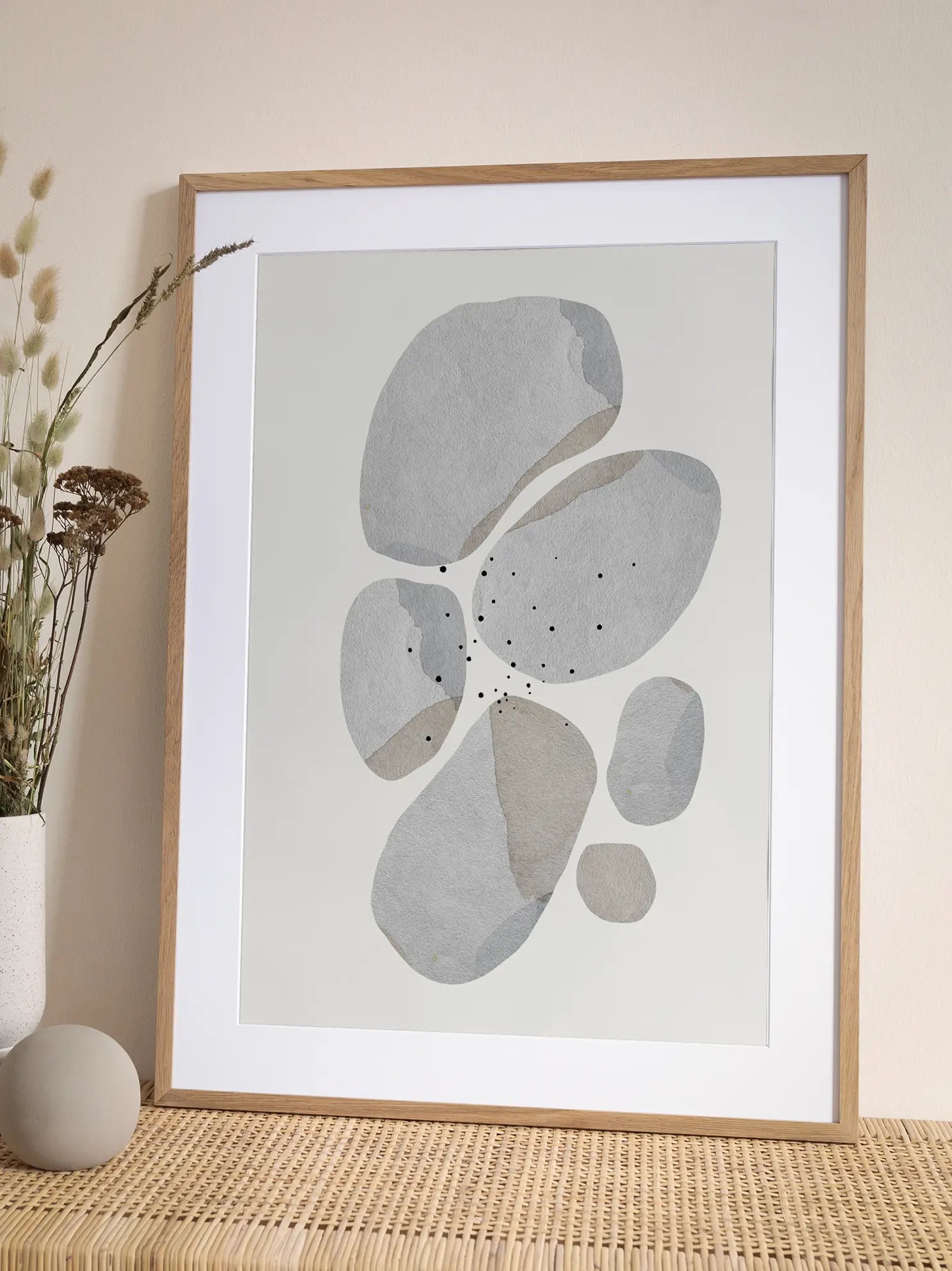 Graphic Grey Stones Poster