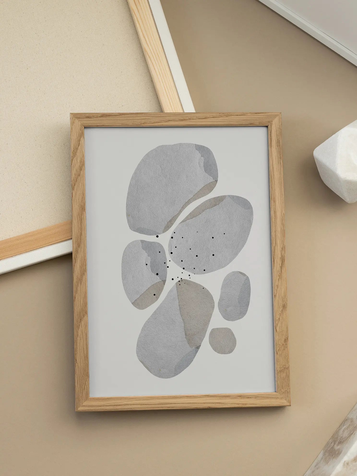 Graphic Grey Stones Poster