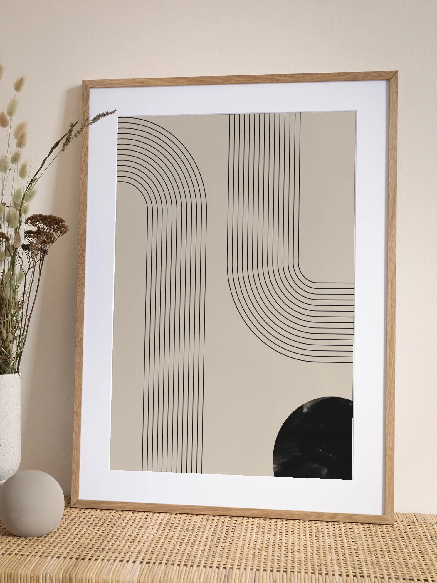 Graphic Lines and Circle Poster