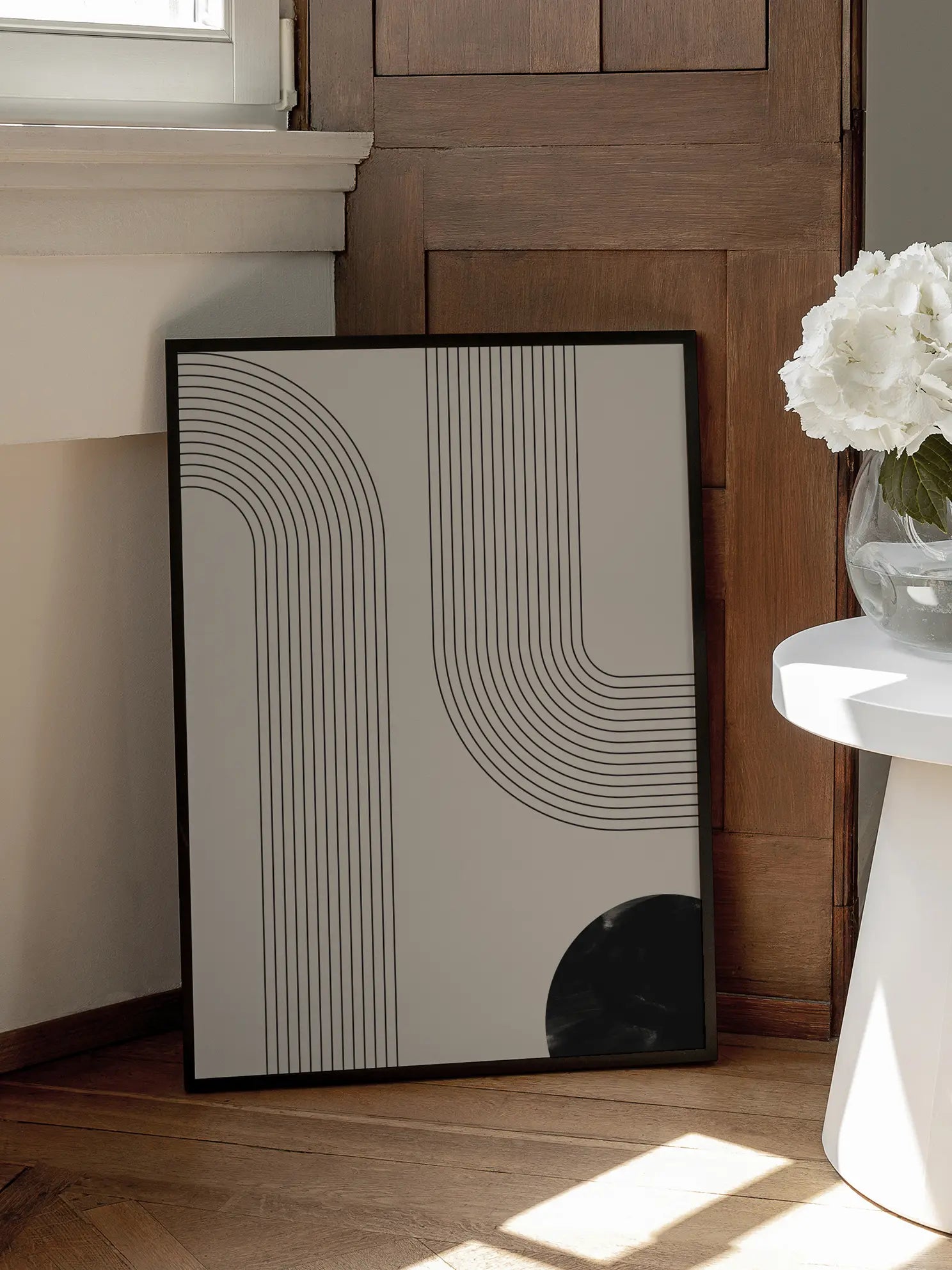 Graphic Lines and Circle Poster