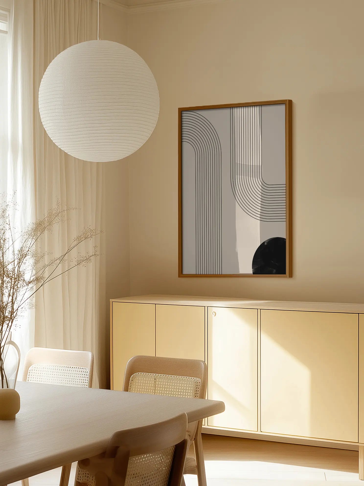 Graphic Lines and Circle Poster