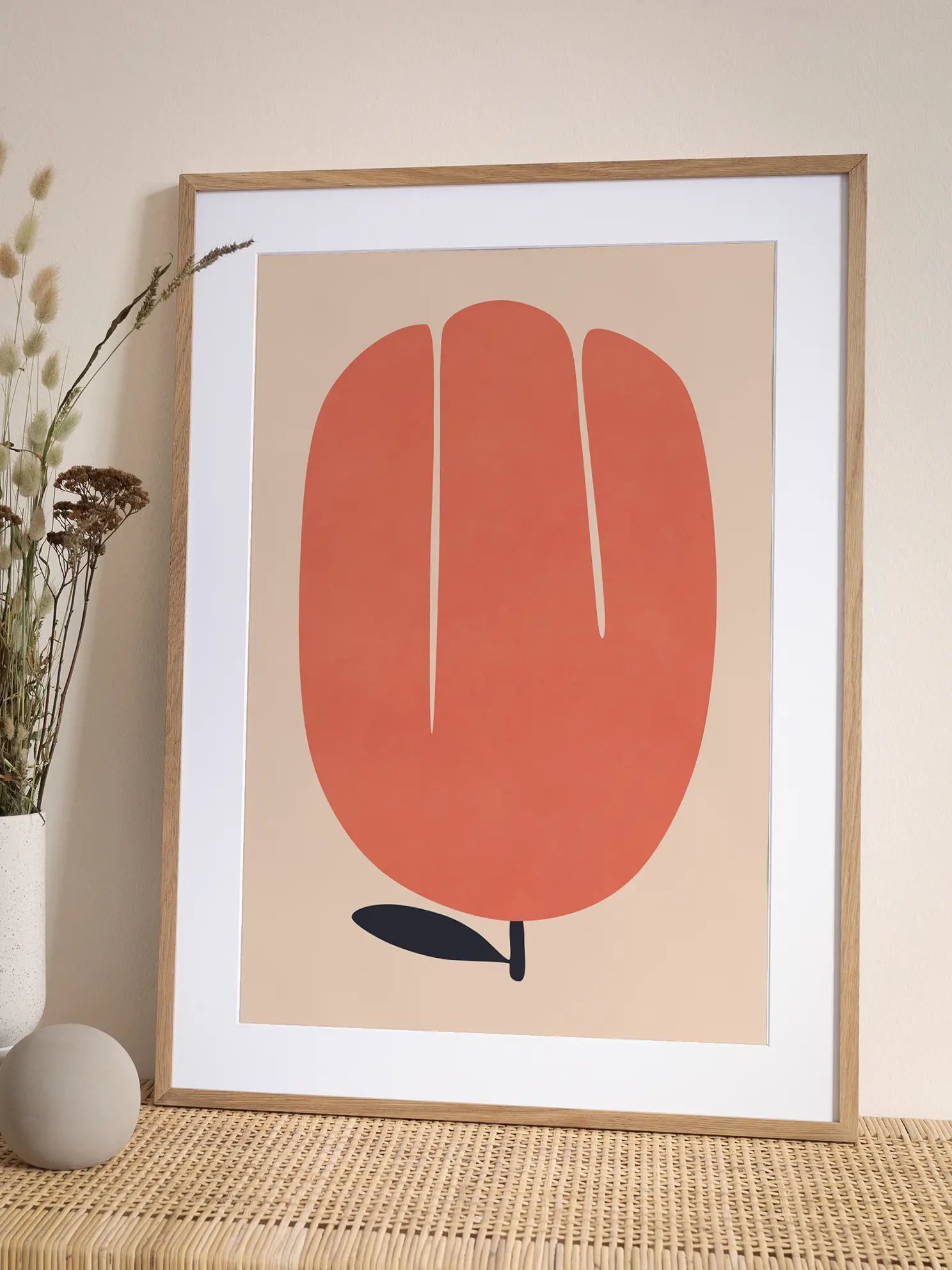 Graphic Red Tulip Poster