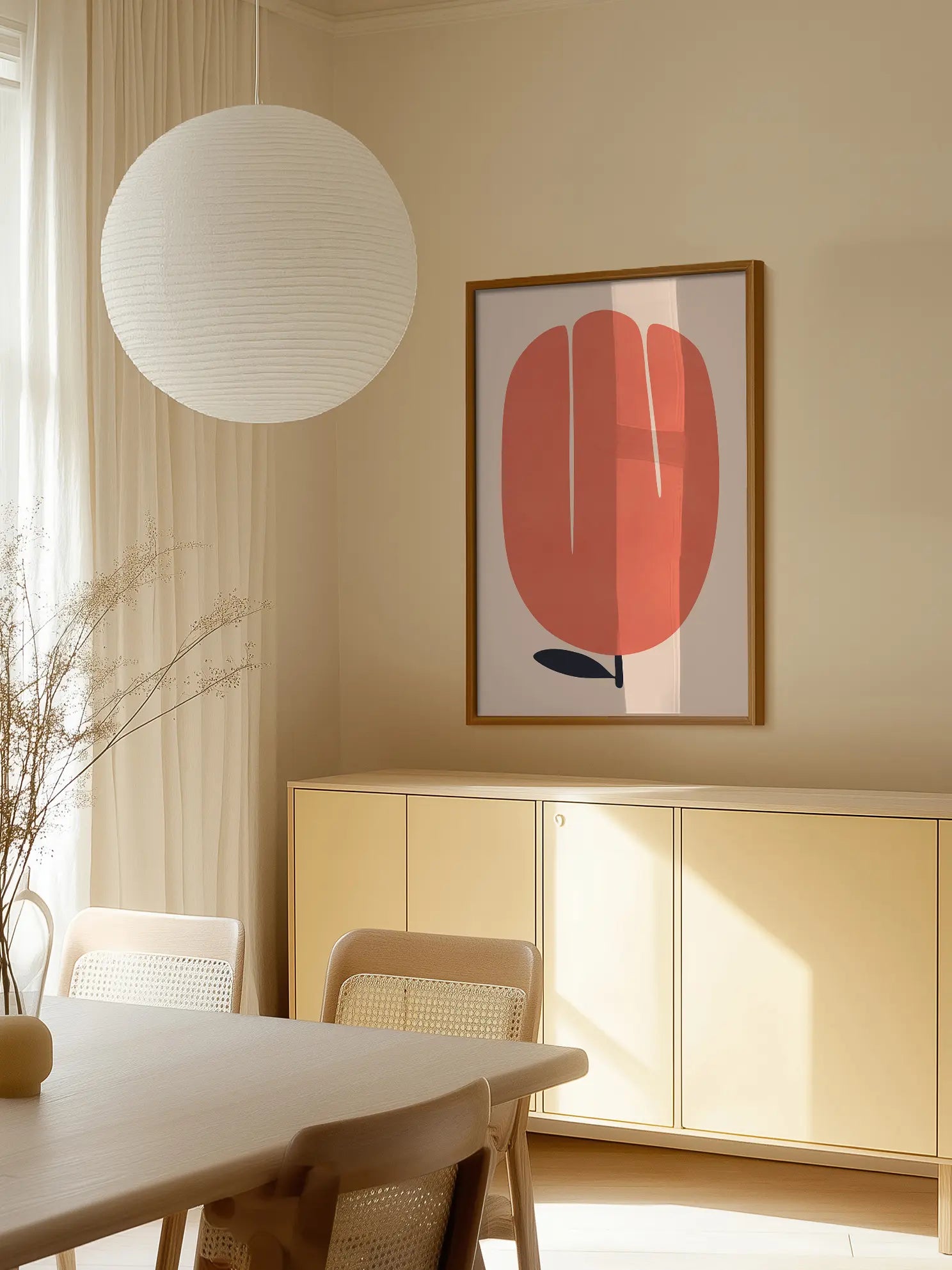 Graphic Red Tulip Poster