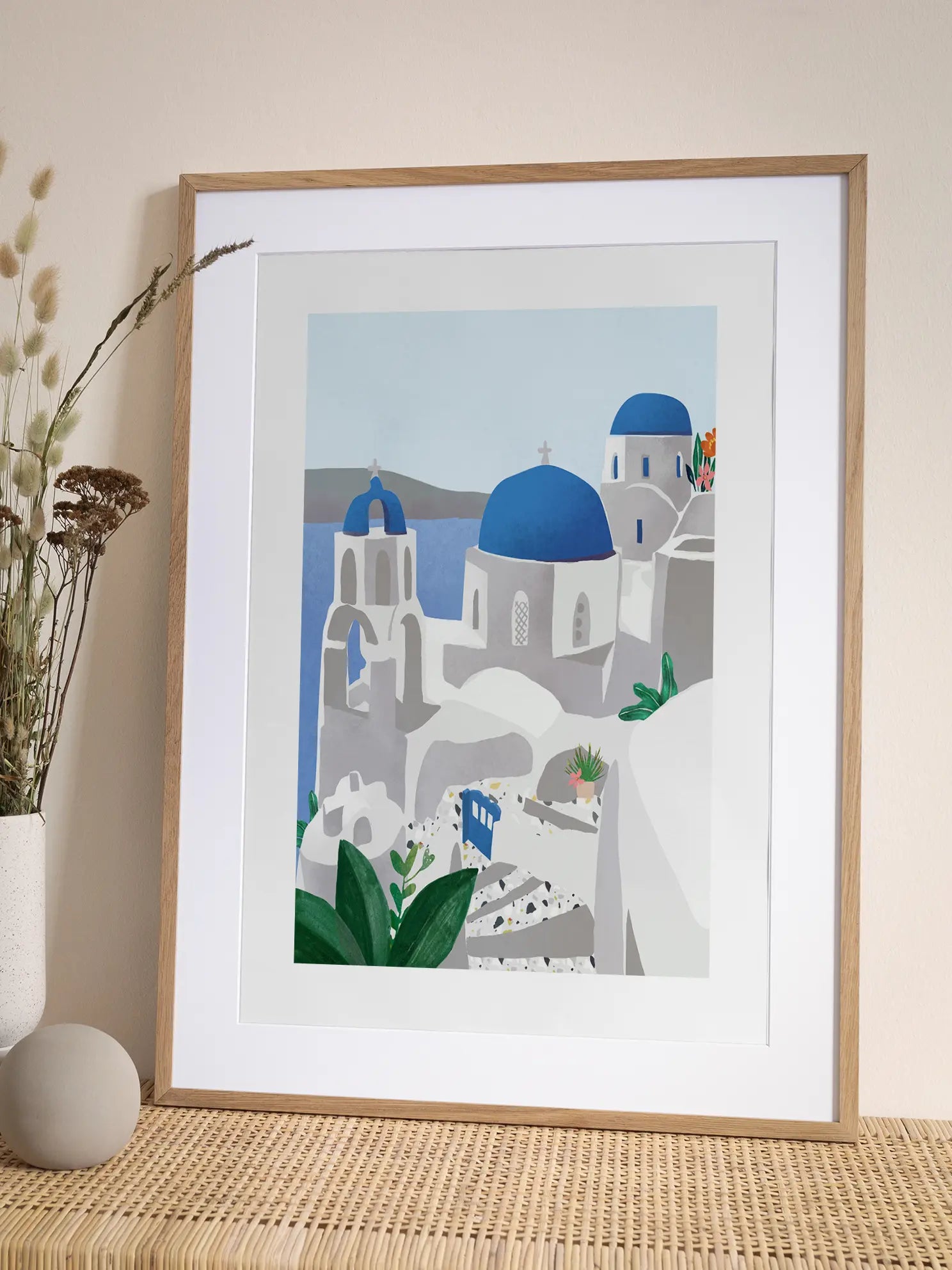 Graphic Santorini Poster