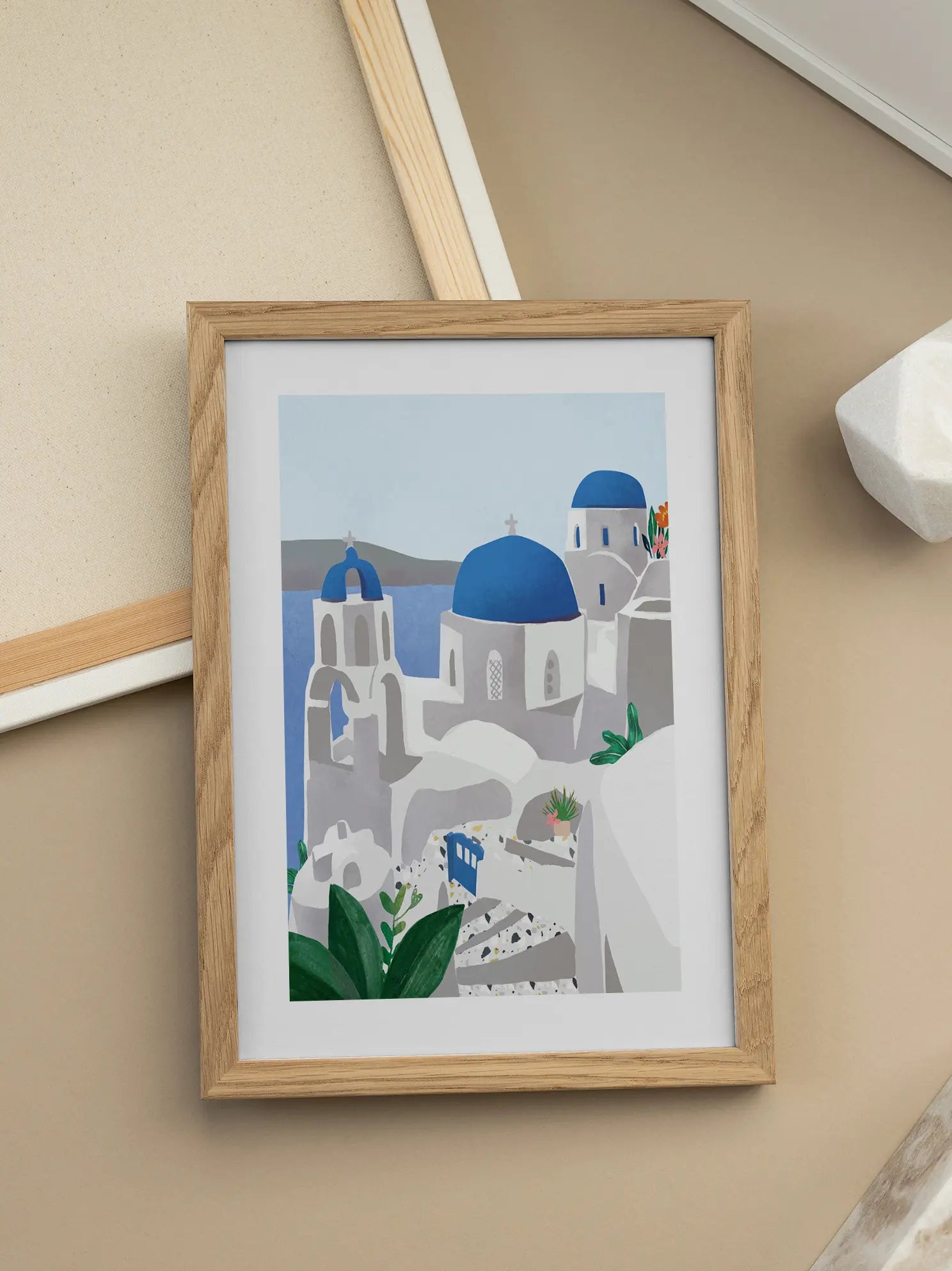 Graphic Santorini Poster