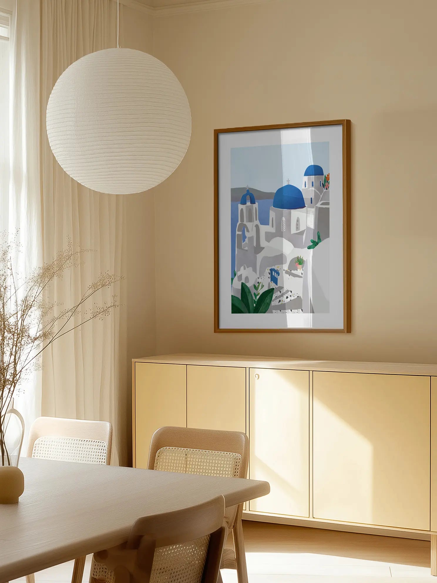 Graphic Santorini Poster