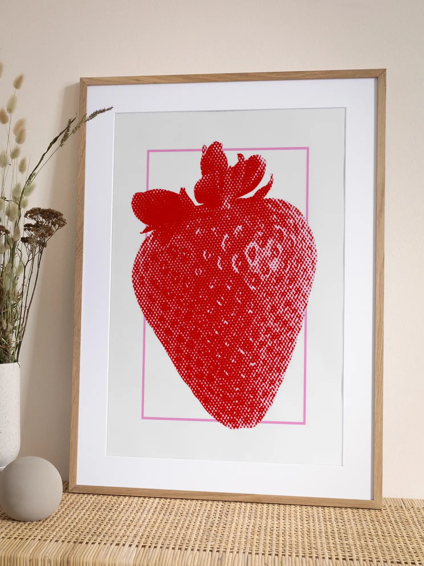 Graphic Strawberry Poster