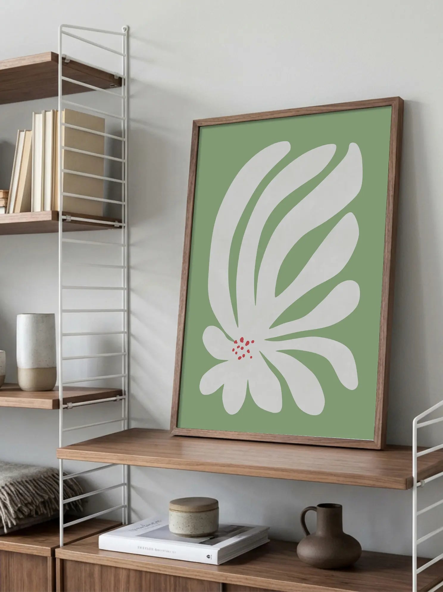 Graphic White Flower Poster