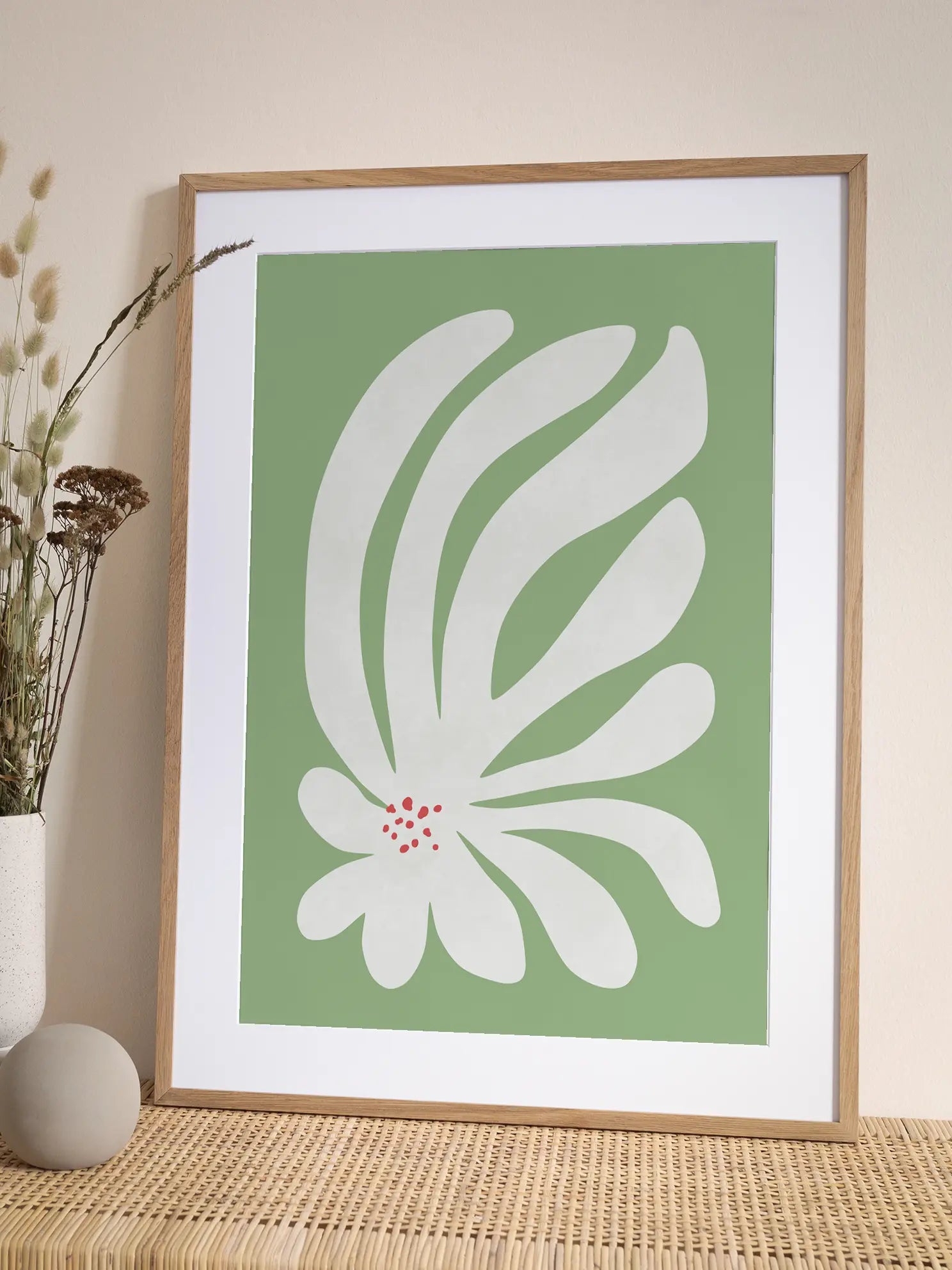 Graphic White Flower Poster
