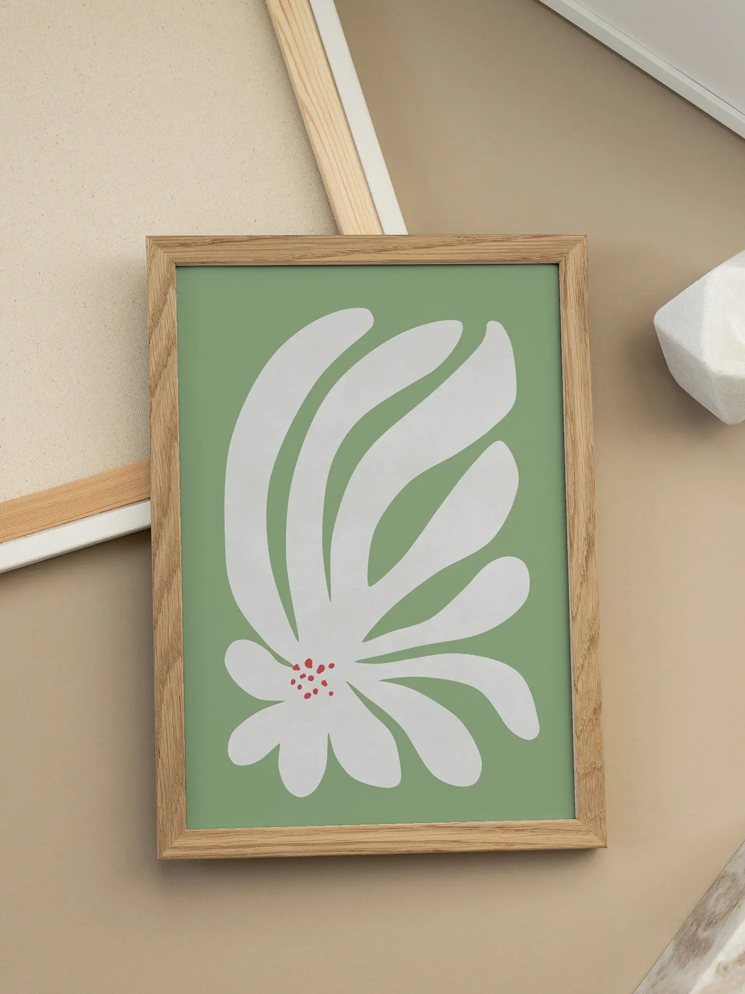 Graphic White Flower Poster