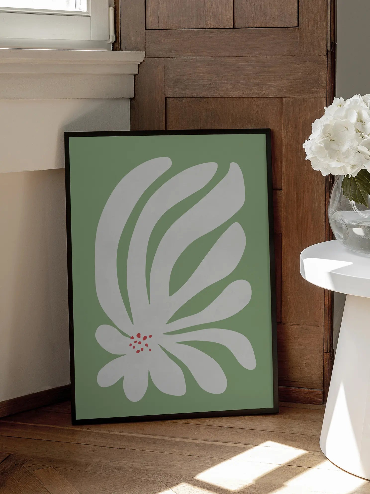 Graphic White Flower Poster
