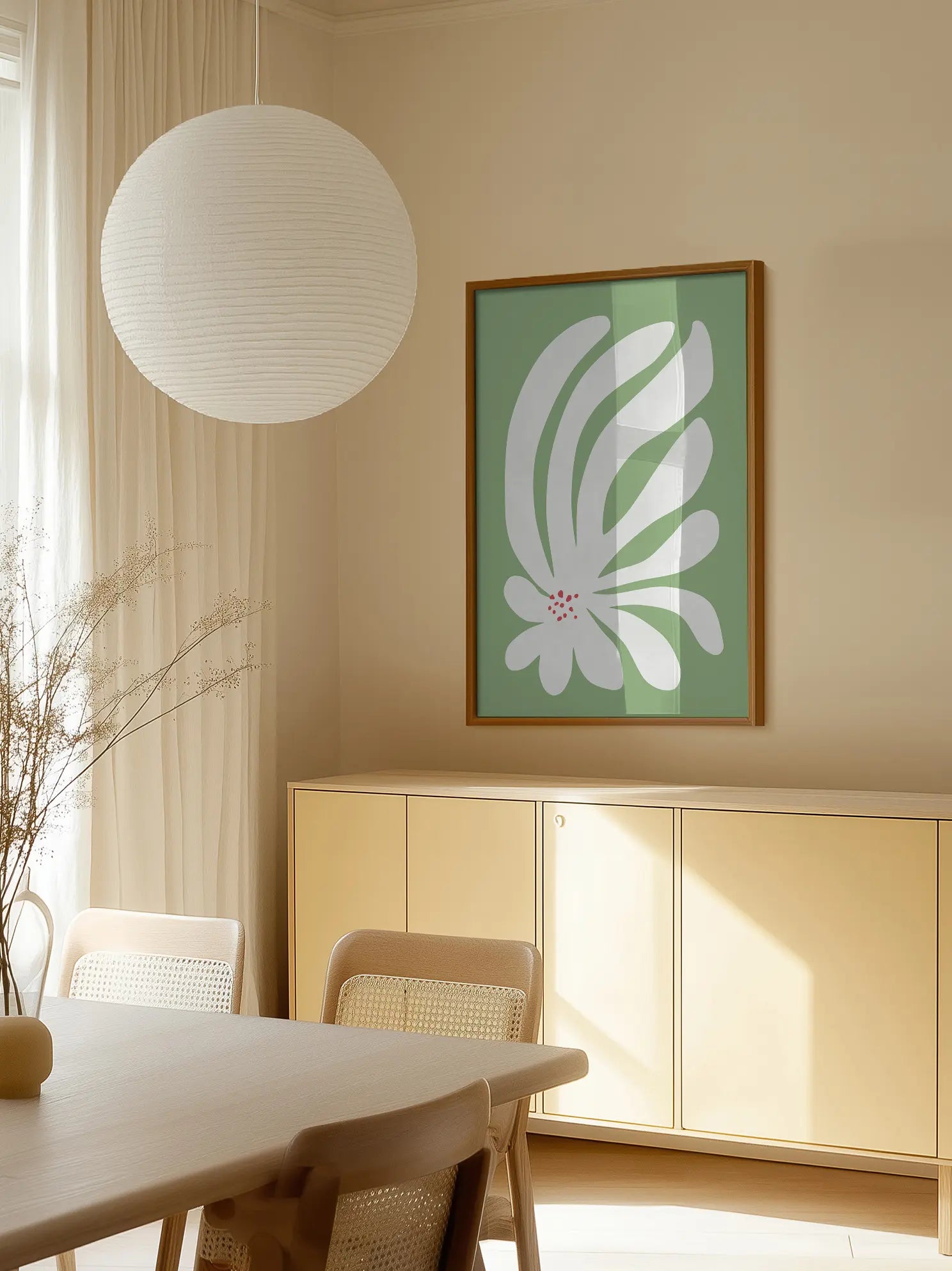 Graphic White Flower Poster