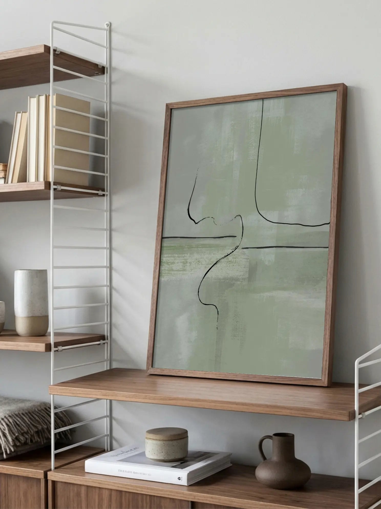 Green Abstract Lines Poster