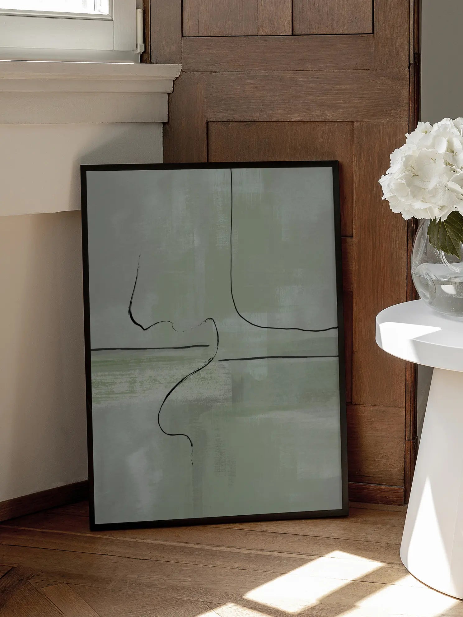 Green Abstract Lines Poster