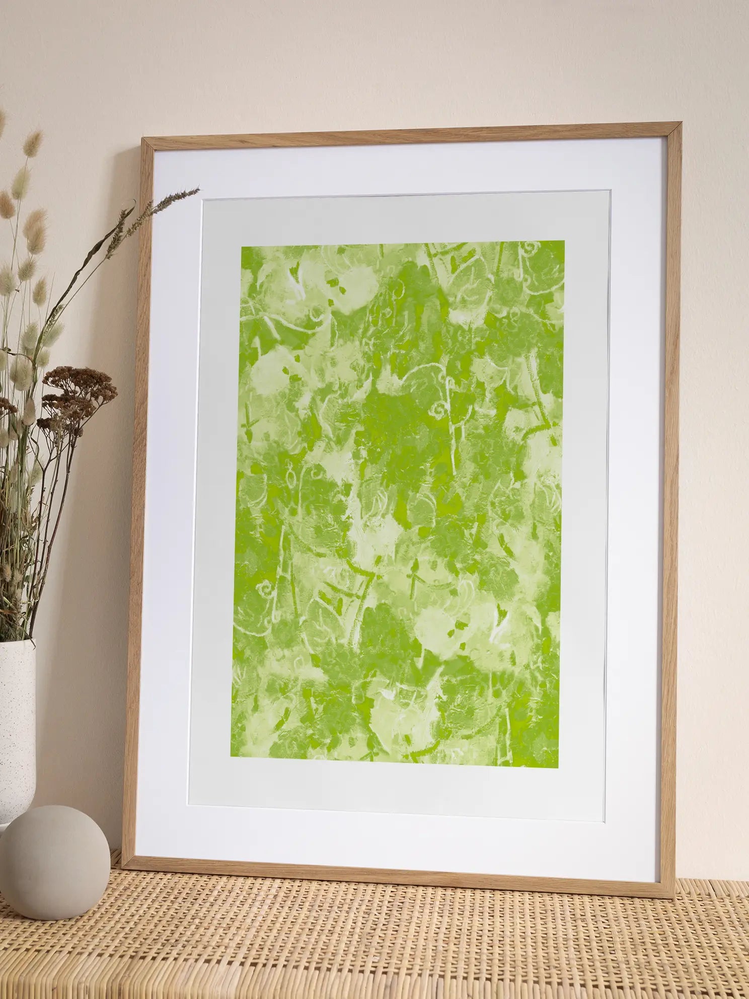 Green Abstract Painting Poster
