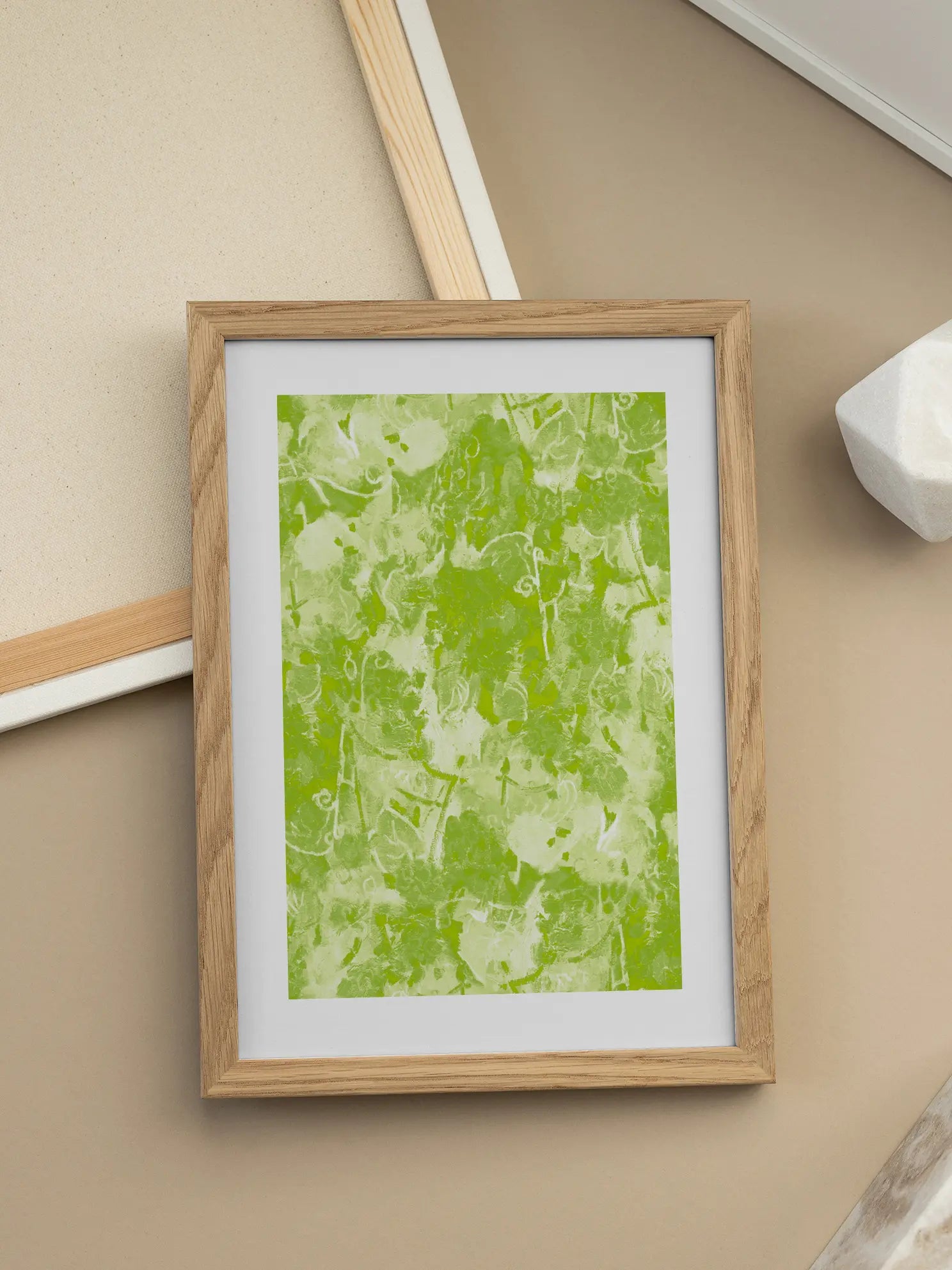 Green Abstract Painting Poster