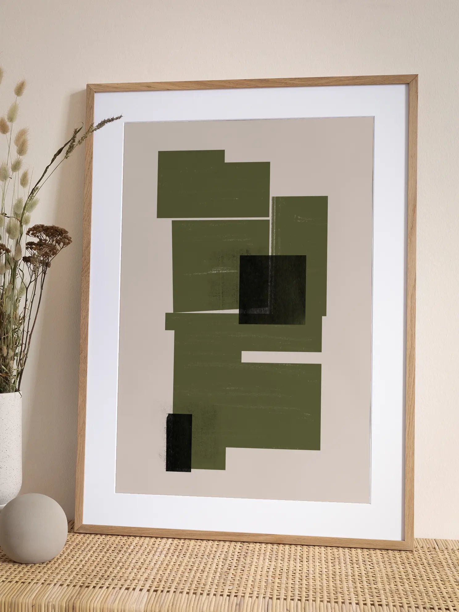 Green Blocks Poster