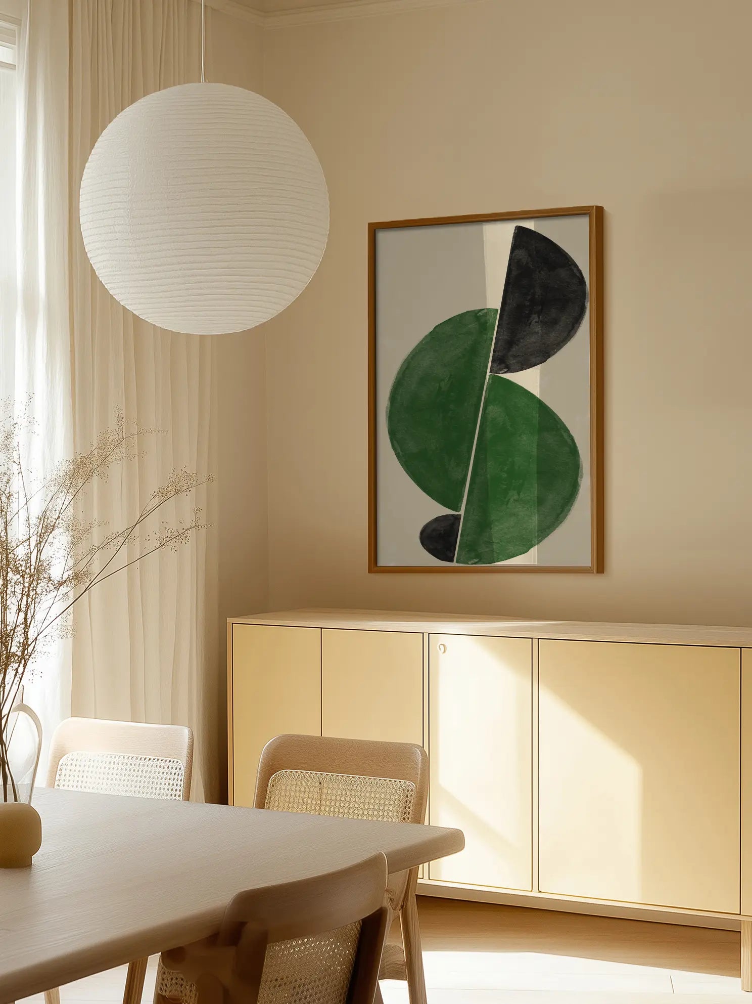 Green Botanical Shapes Poster