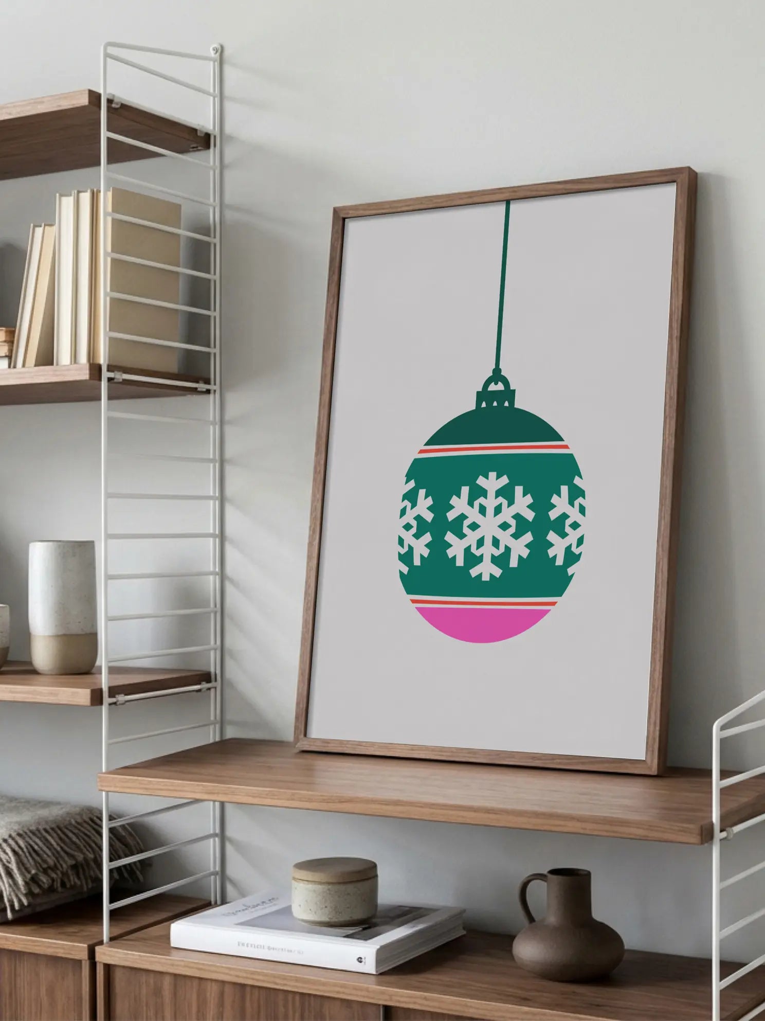 Green Christmas Bauble Poster