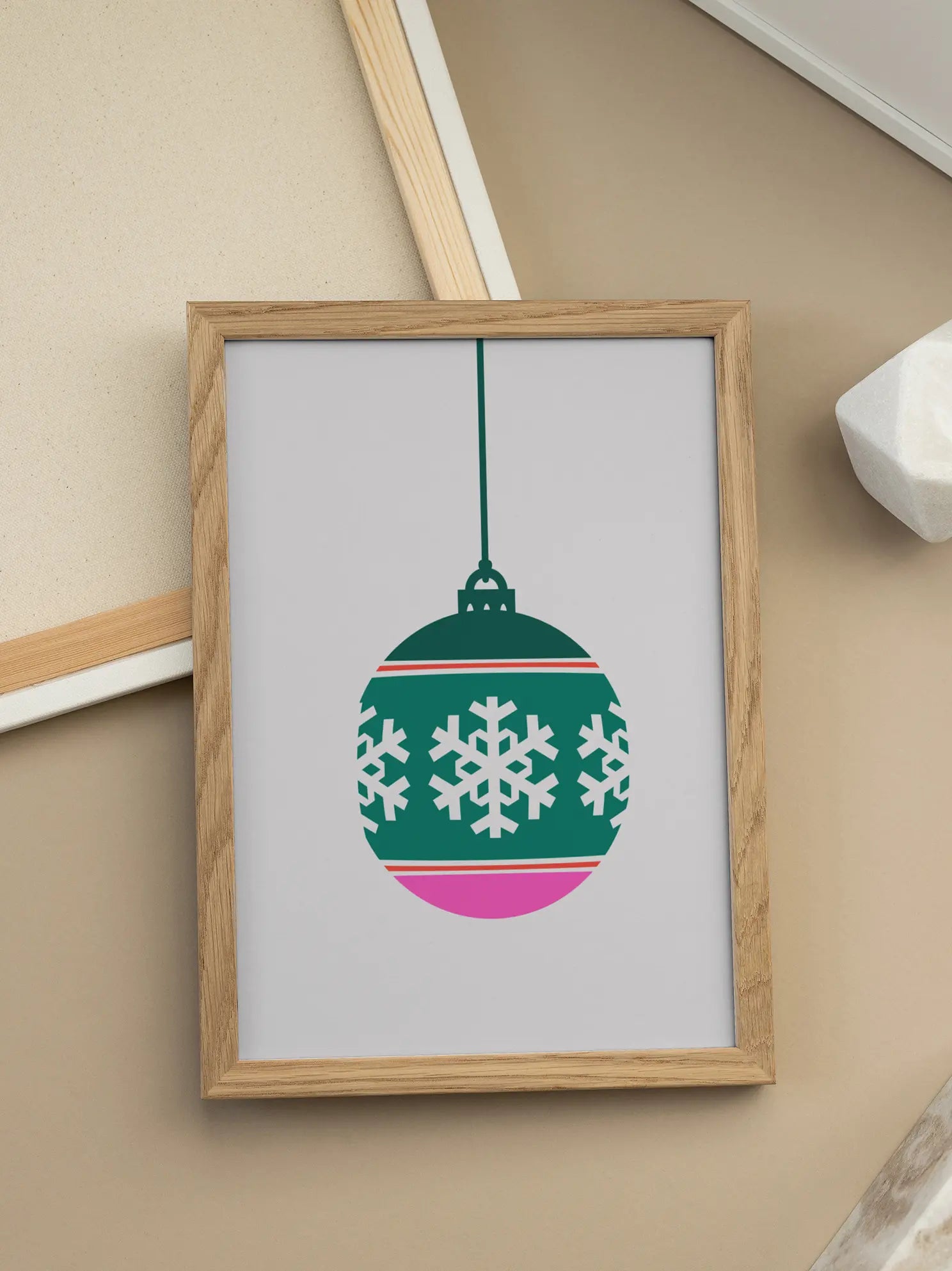 Green Christmas Bauble Poster