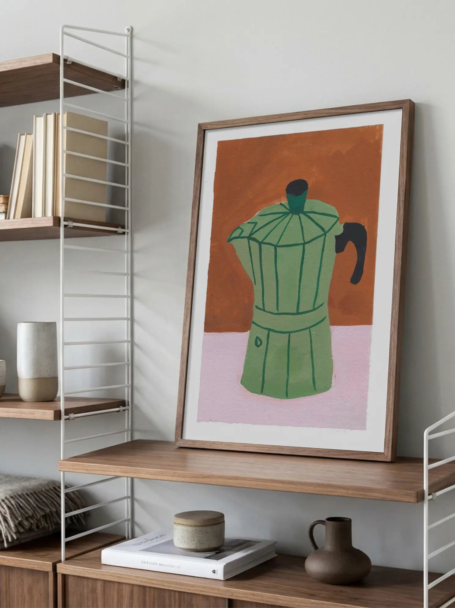 Green Coffee Pot Poster
