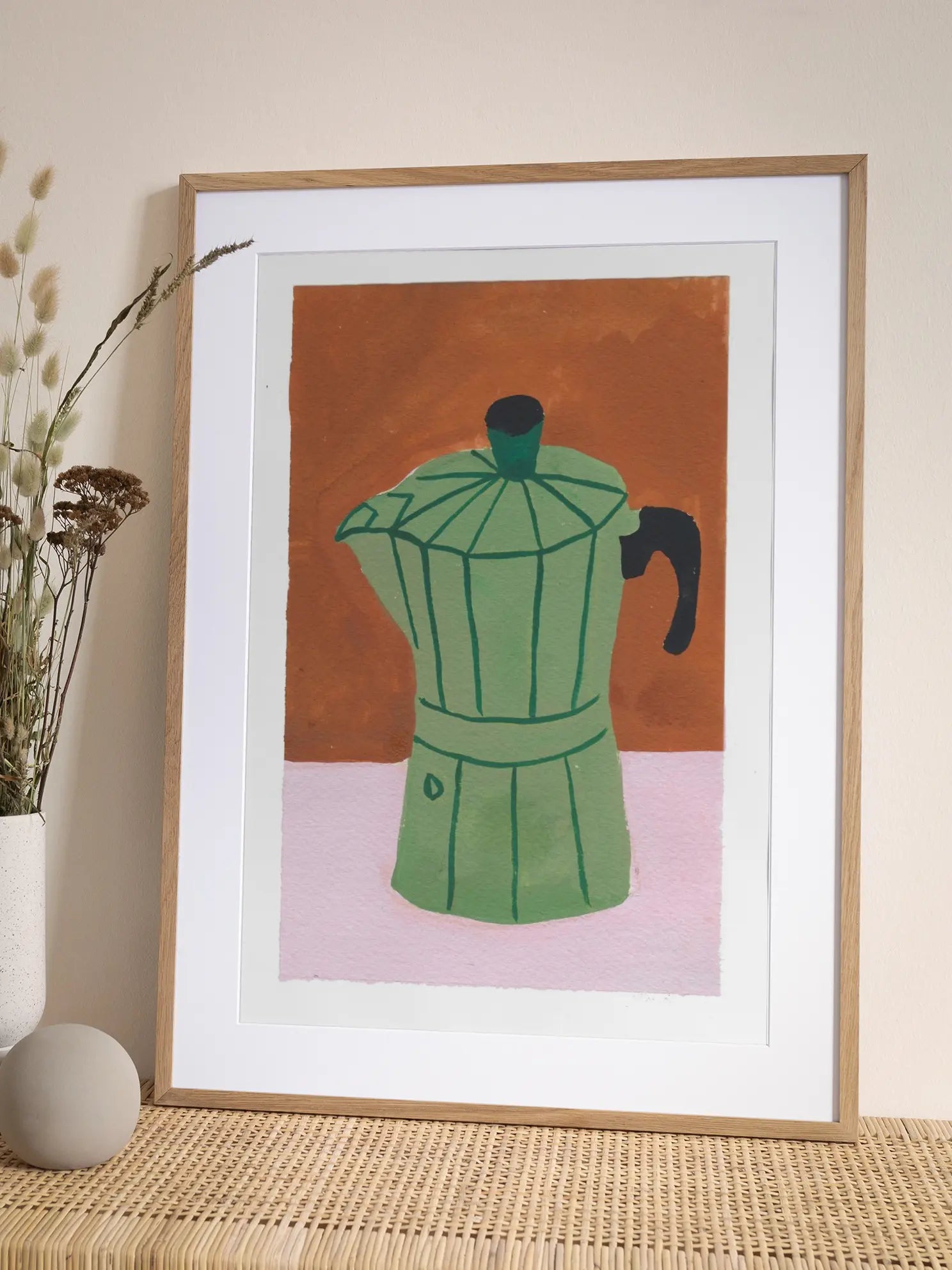 Green Coffee Pot Poster