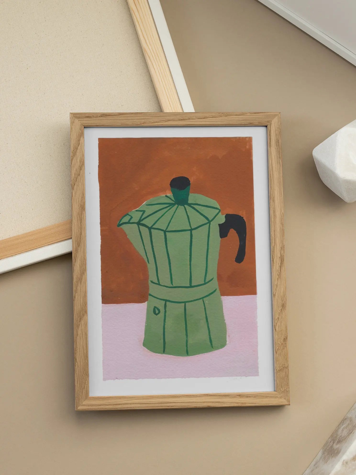 Green Coffee Pot Poster