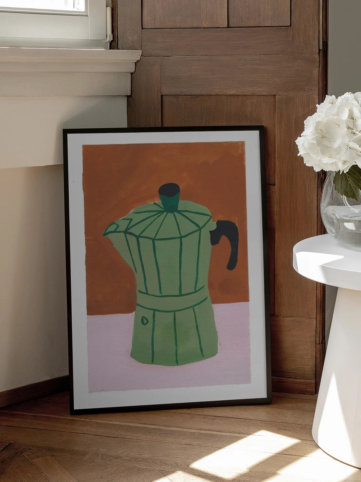 Green Coffee Pot Poster